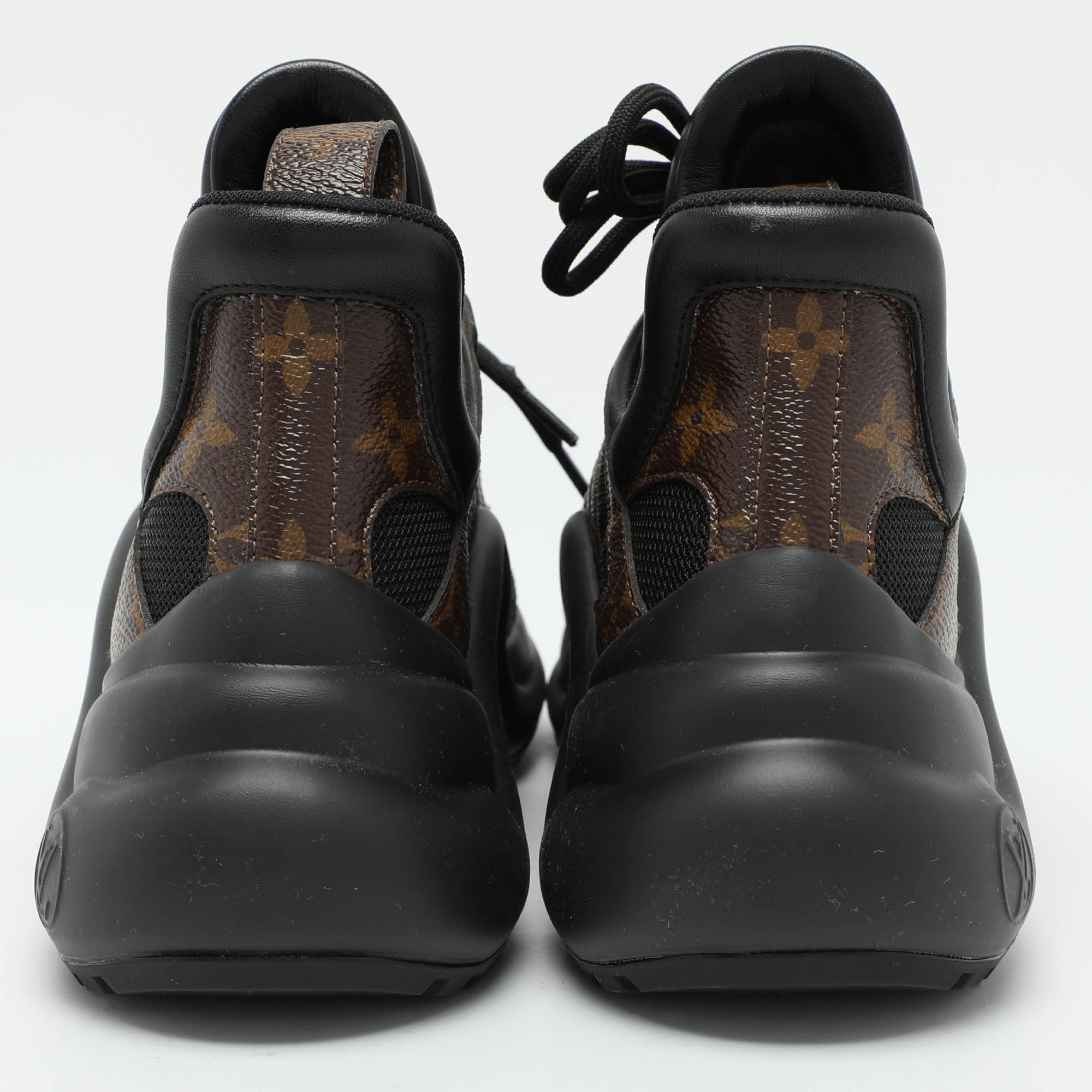 Louis Vuitton Black Mesh And Monogram Canvas Archlight Low Top Sneakers Size 35.5