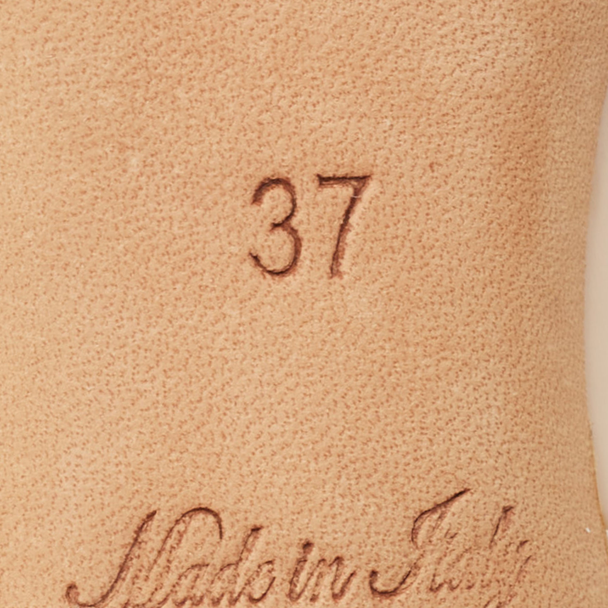 Louis Vuitton Beige Leather T-Bar Ankle Strap Pumps Size 37