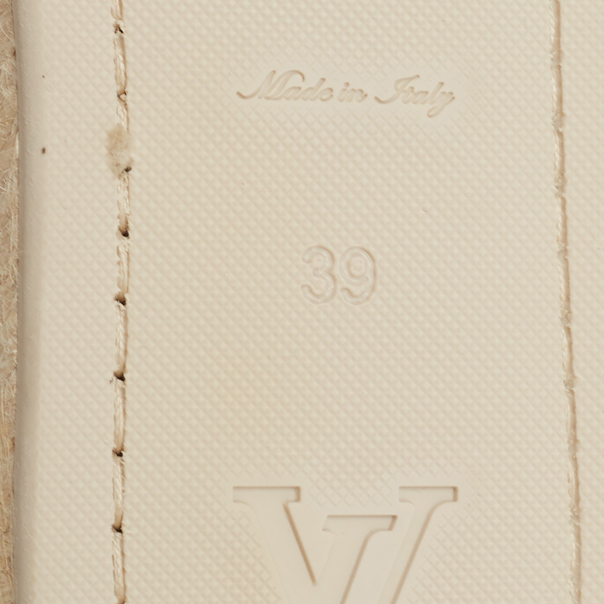 Louis Vuitton White Canvas And Leather Articles De Voyage Espadrille Flats Size 39