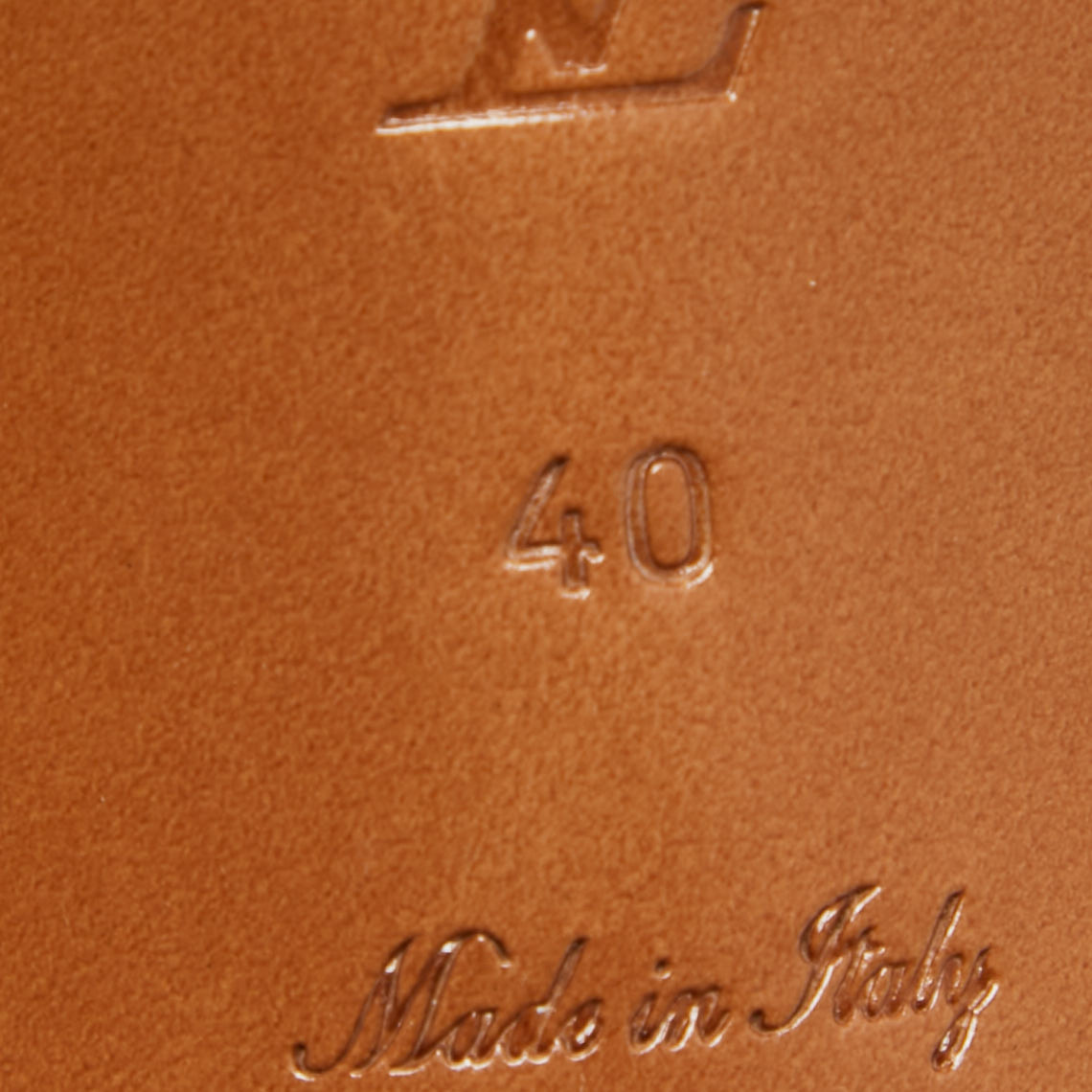 Louis Vuitton Beige Monogram Embossed Leather Block Heel Slide Sandals Size 40