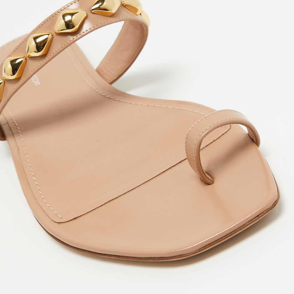 Louis Vuitton Beige Leather Slide Flats Size 39