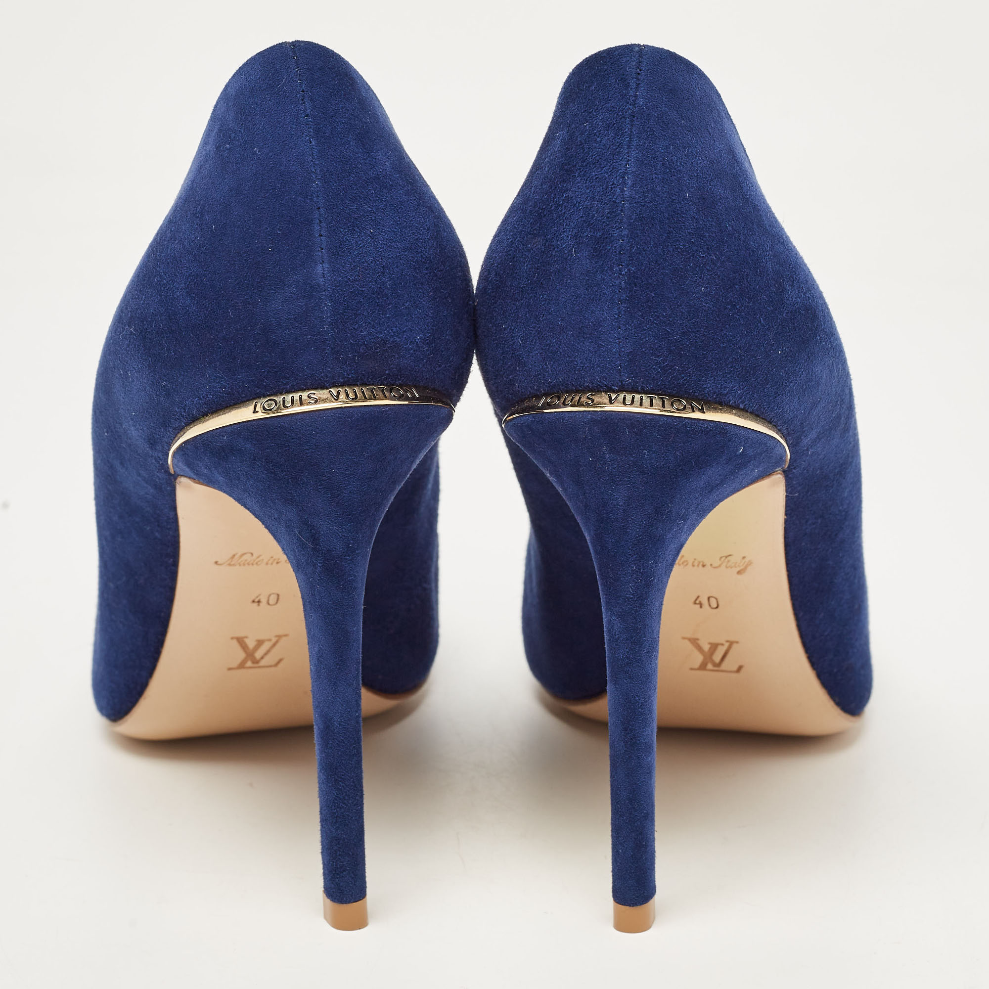 Louis Vuitton Blue Suede Pointed Toe Pumps Size 40