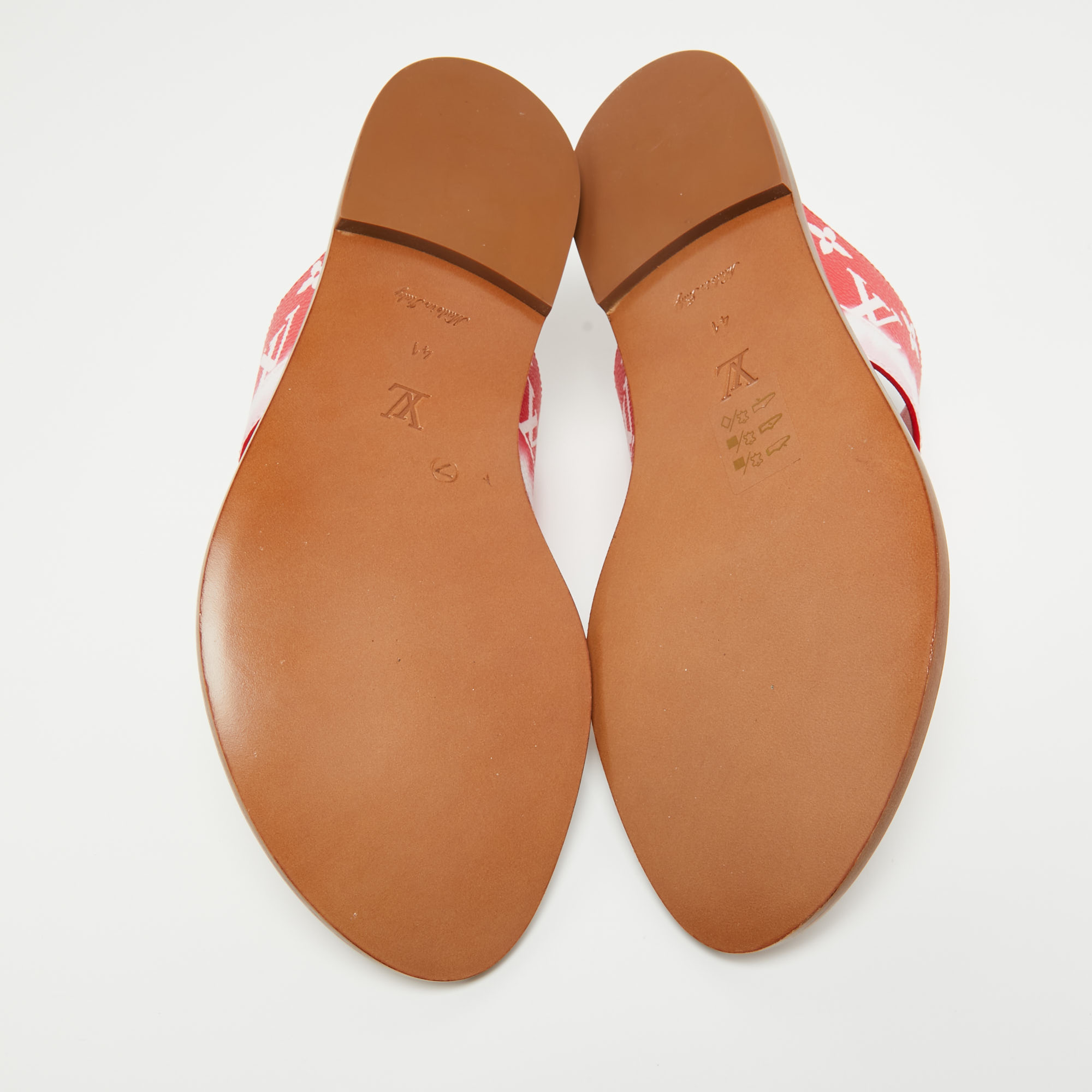 Louis Vuitton Red Monogram Escale Canvas Palma Thong Flats Size 41