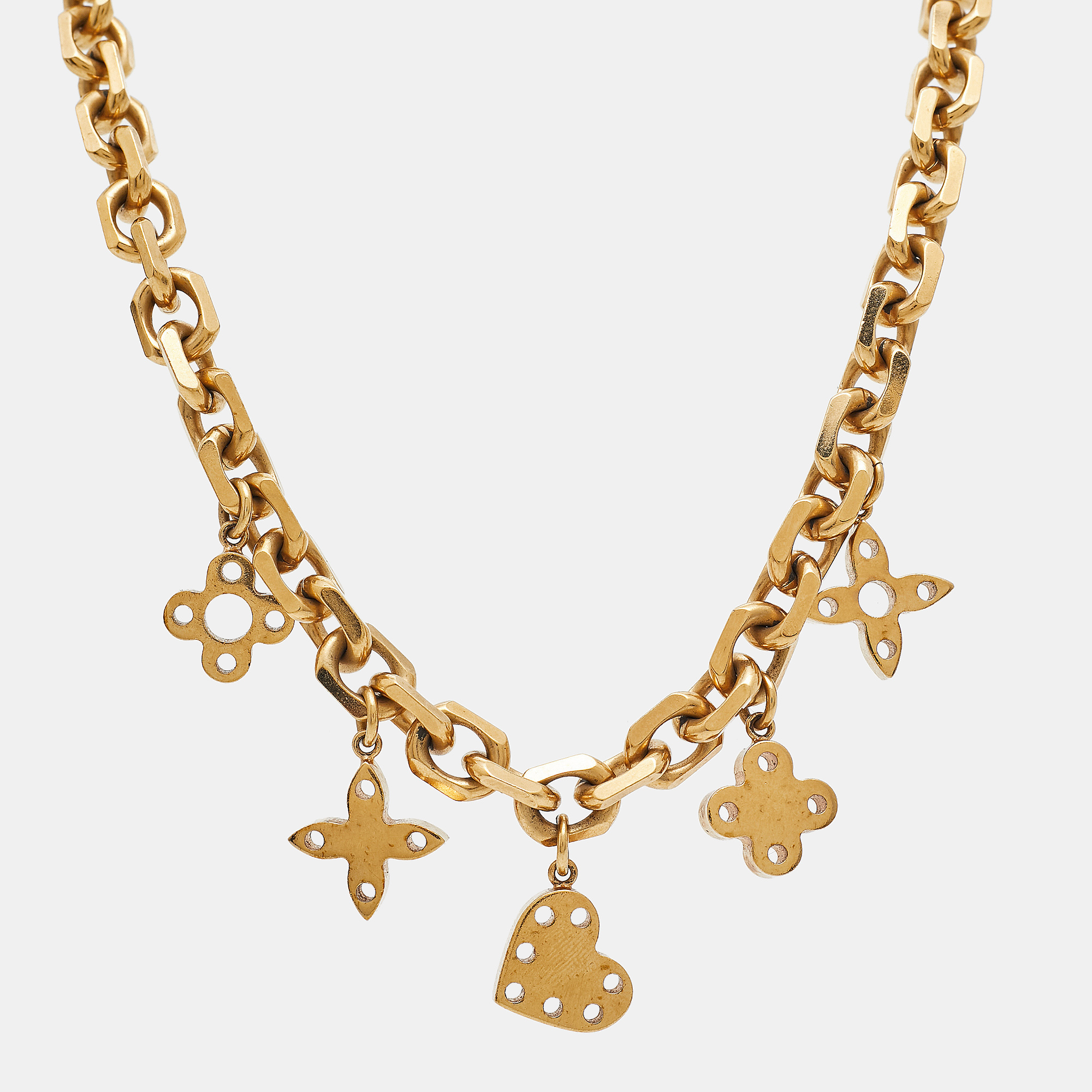 Louis Vuitton Hide And Seek Resin Gold Tone Necklace