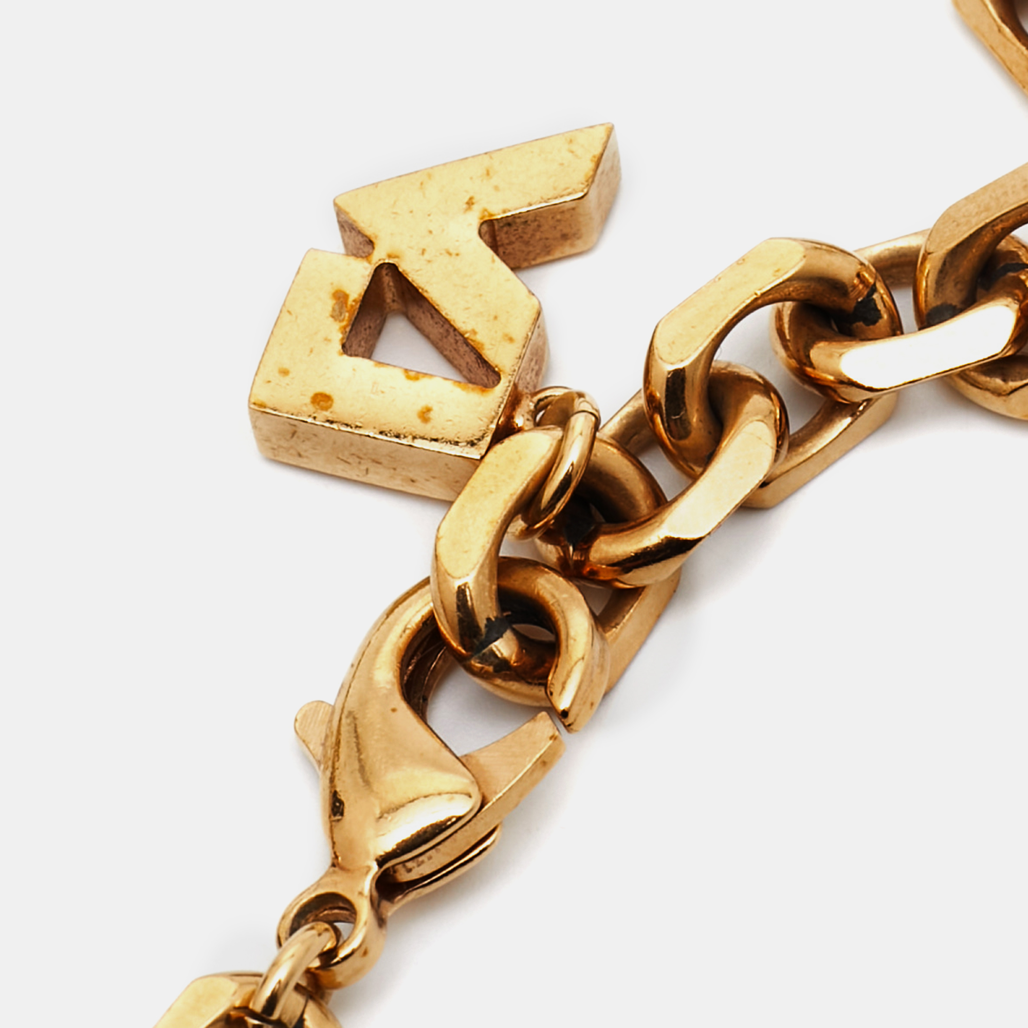 Louis Vuitton Hide And Seek Resin Gold Tone Necklace