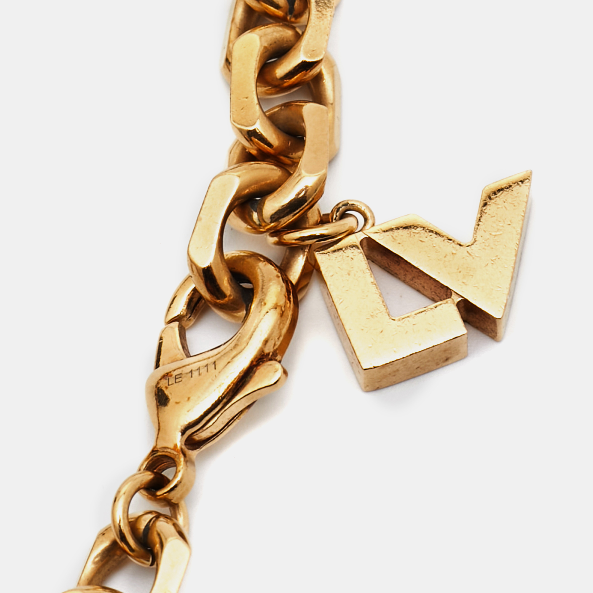 Louis Vuitton Hide And Seek Resin Gold Tone Necklace