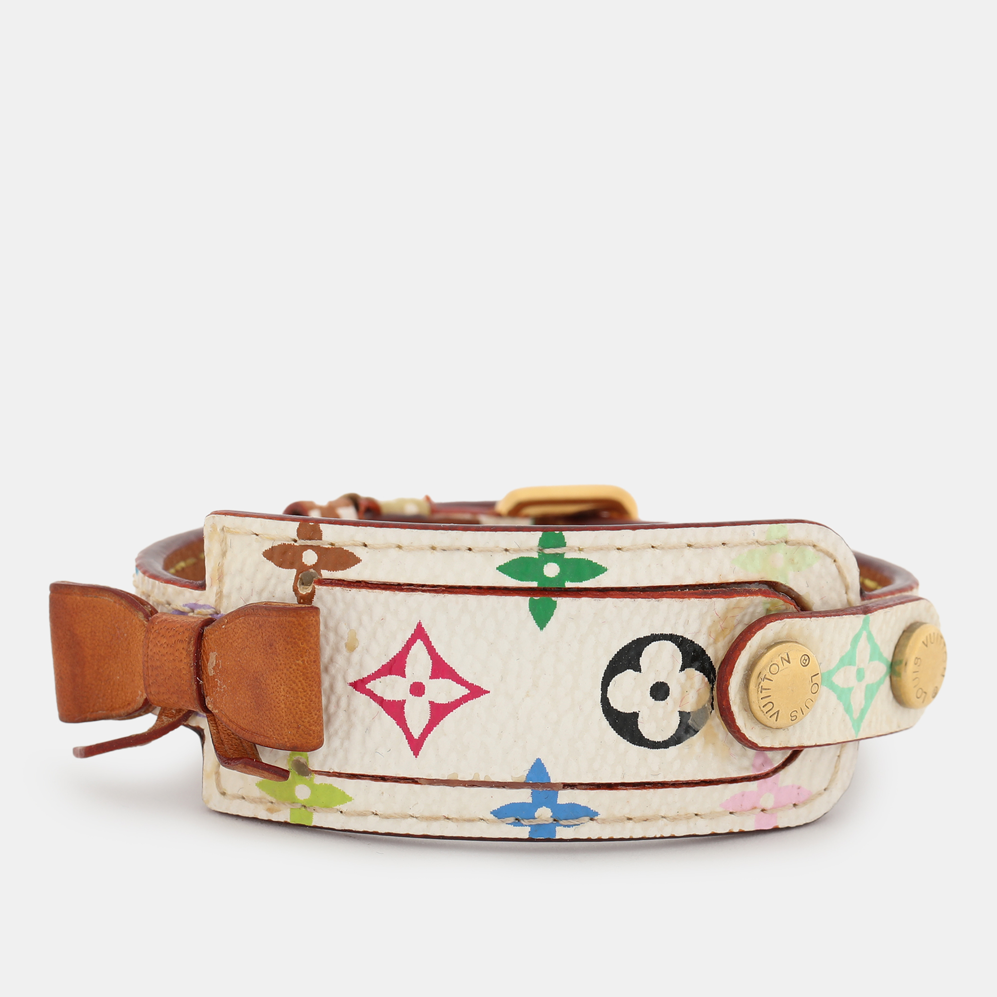 Louis Vuitton White Monogram Multicolore Bow Address Wish Bracelet