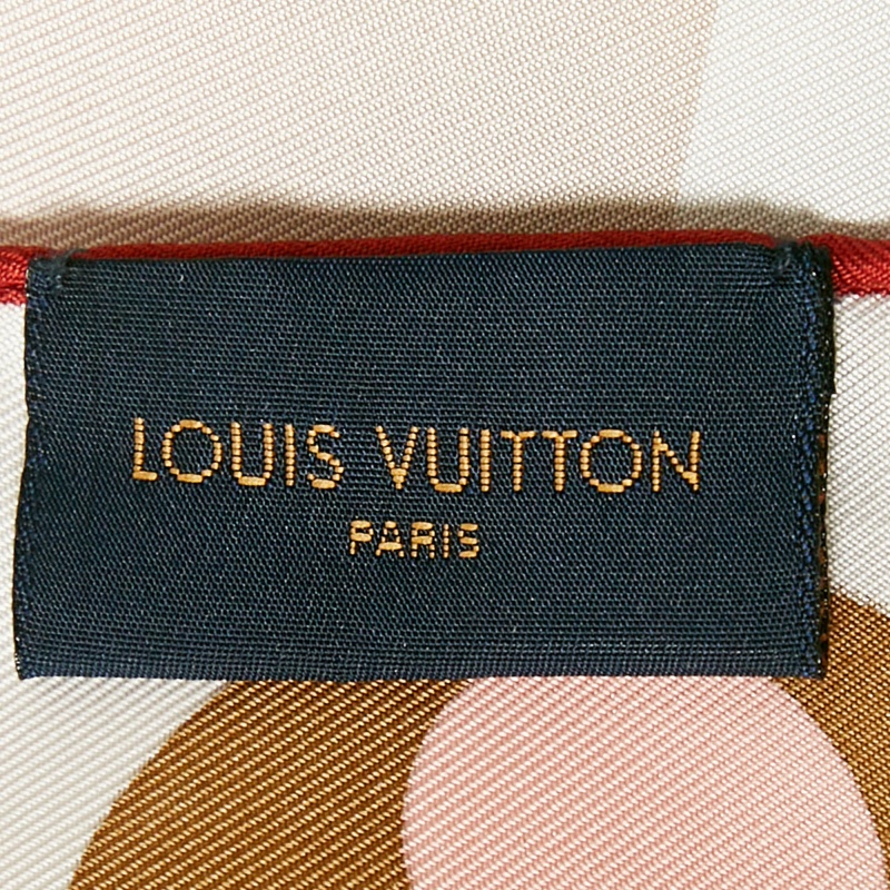 Louis Vuitton Beige Printed Silk LV Unlocked Square Scarf