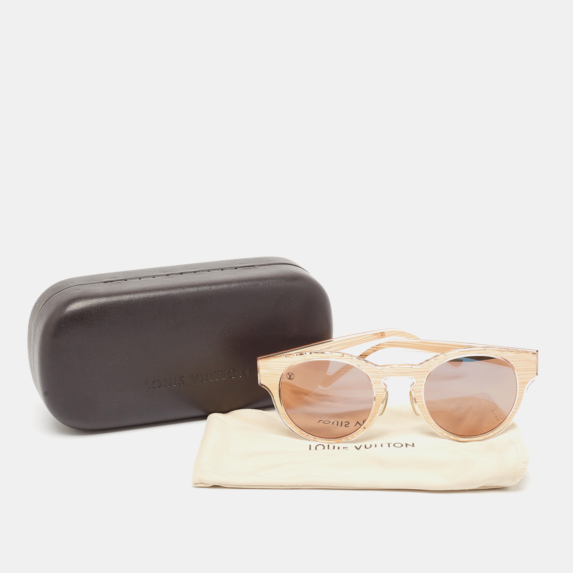 Louis Vuitton Bronze/Black Mirrored Epi Rosalie Round Sunglasses