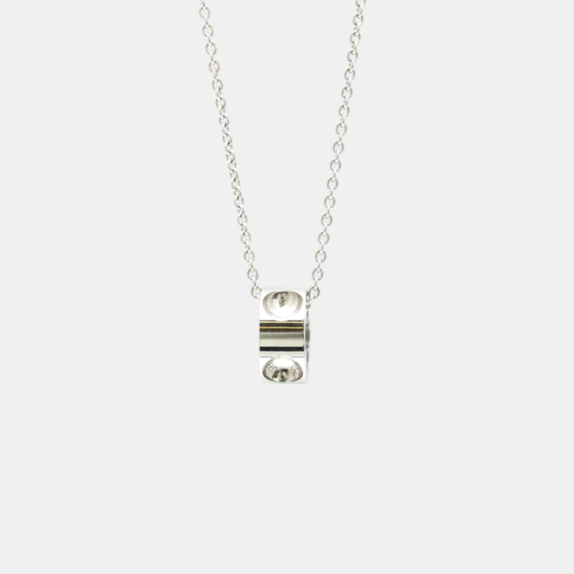 Louis Vuitton 18K White Gold Empreinte Pendant Necklace