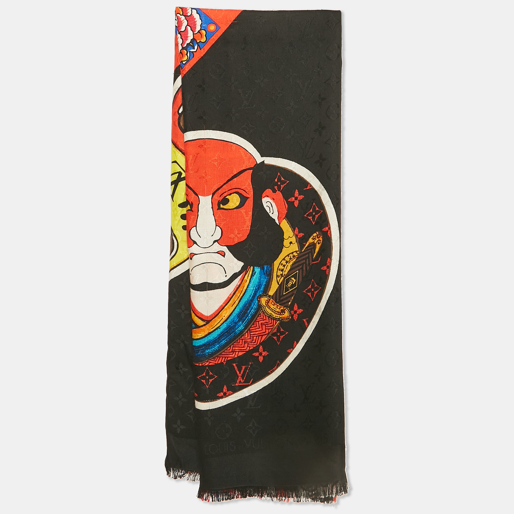 Louis Vuitton Black Kabugi Stickers Printed Silk & Wool Monogram Shawl
Louis Vuitton Black Kabugi Stickers Printed Silk & Wool Monogram Shawl