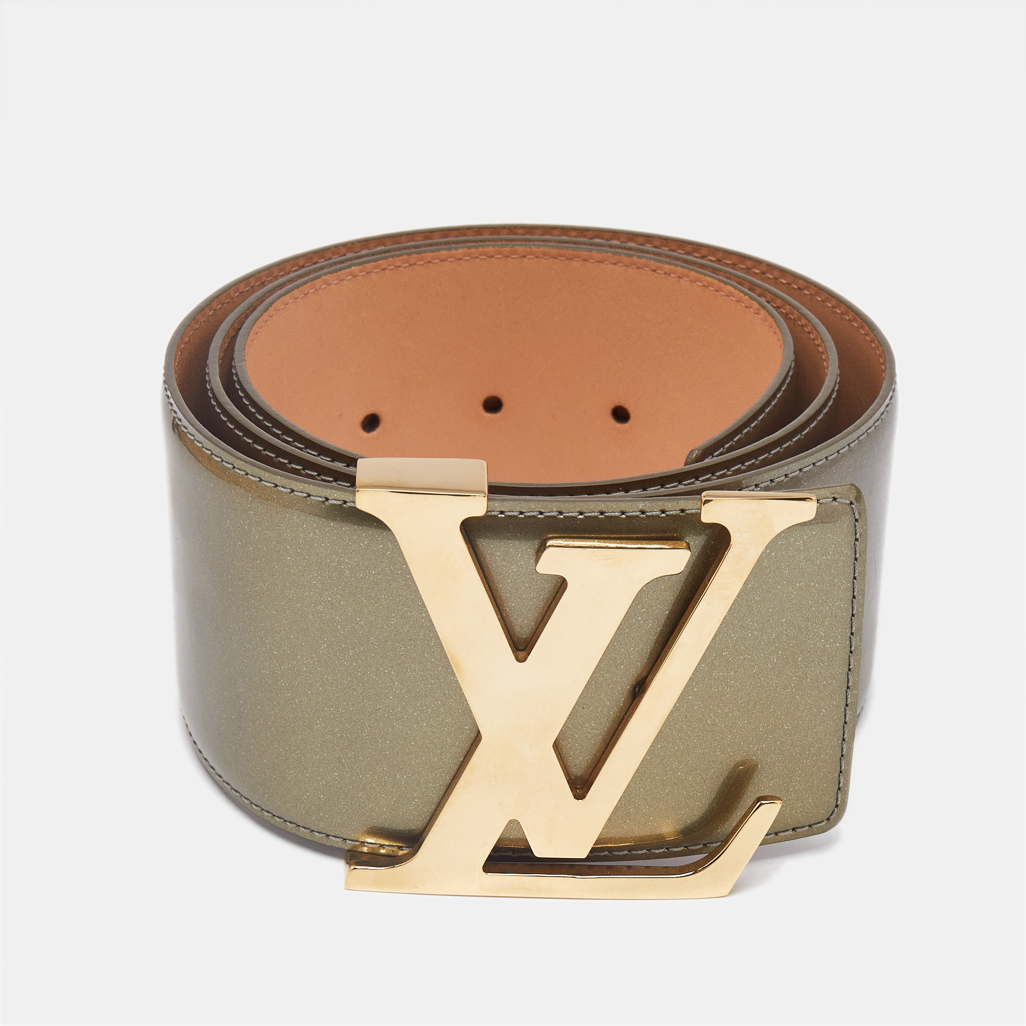 Louis Vuitton Olive Green Vernis Leather LV Initiales Wide Belt 85CM
Louis Vuitton Olive Green Vernis Leather LV Initiales Wide Belt 85CM