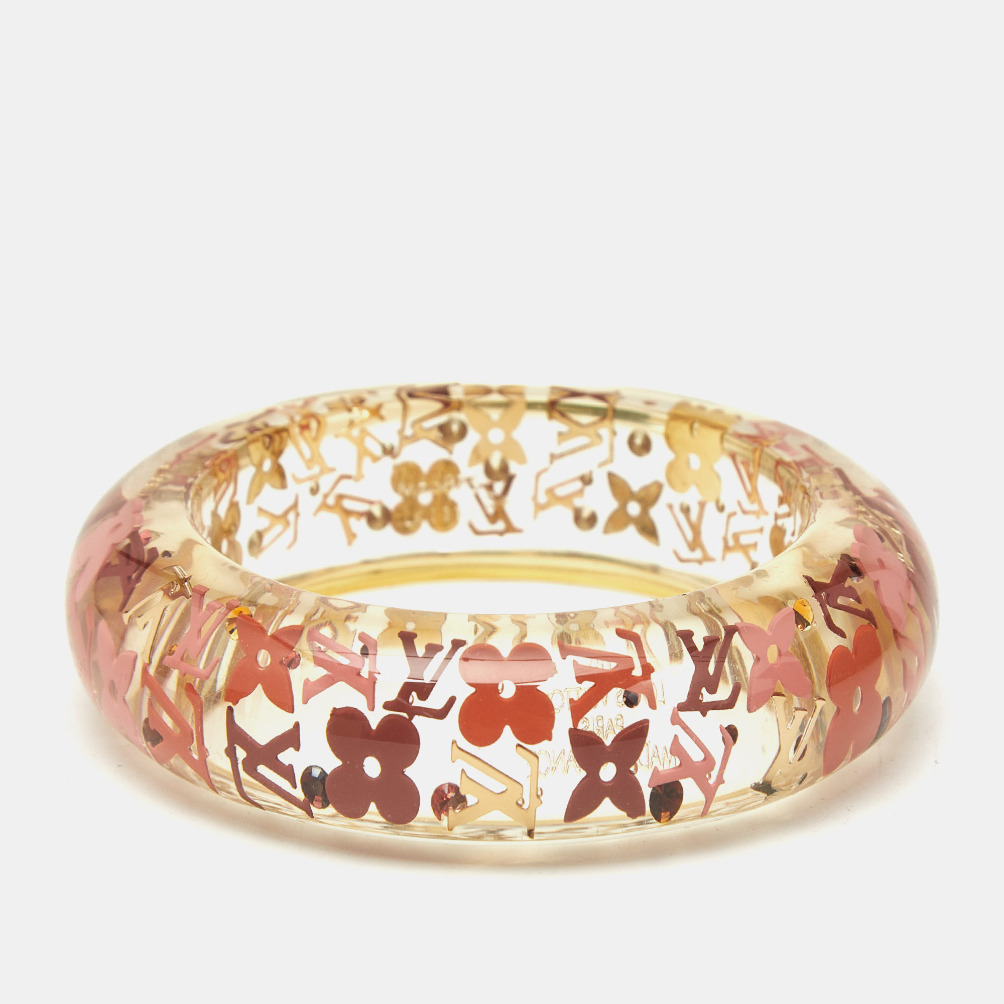 Louis Vuitton Monogram Inclusion Tangerine Resin Crystals Gold Tone Bracelet
Louis Vuitton Monogram Inclusion Tangerine Resin Crystals Gold Tone Bracelet