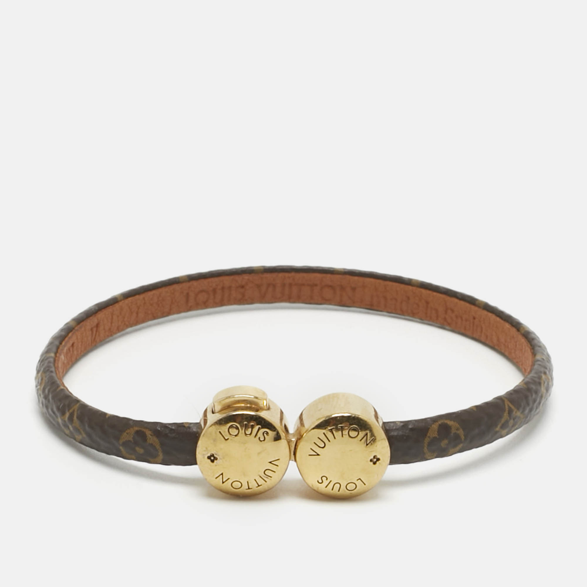 Louis Vuitton Historic Mini Monogram Canvas Gold Tone Bracelet - Louis Vuitton - Modalova