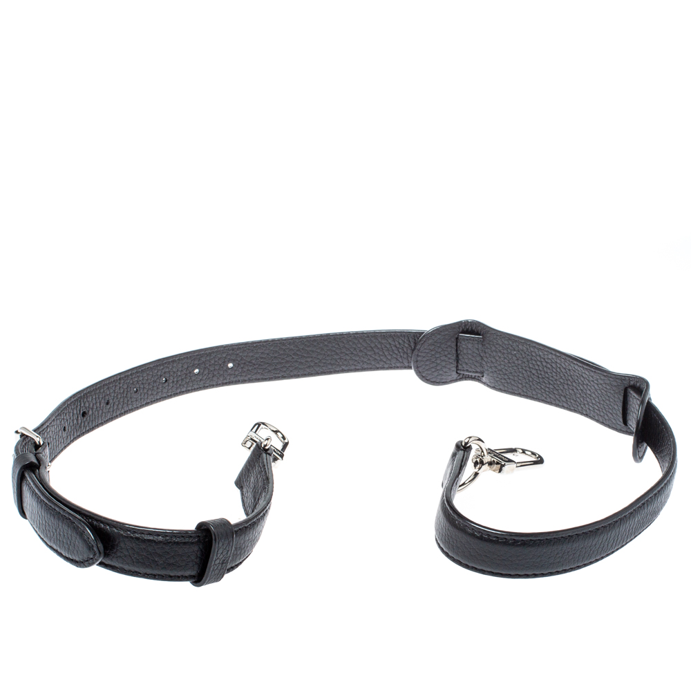 Image of Louis Vuitton Black Leather Adjustable Shoulder Bag Strap