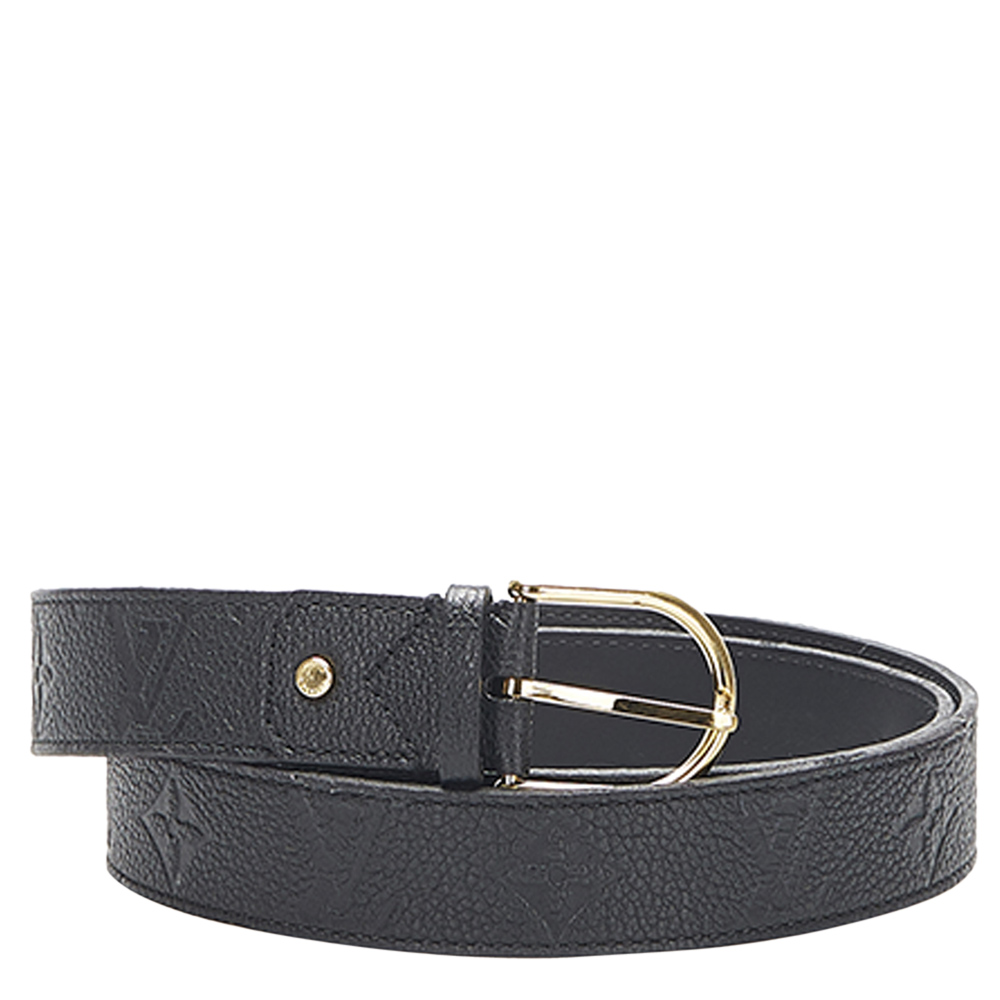Louis Vuitton Black Monogram Empreinte Leather Belt