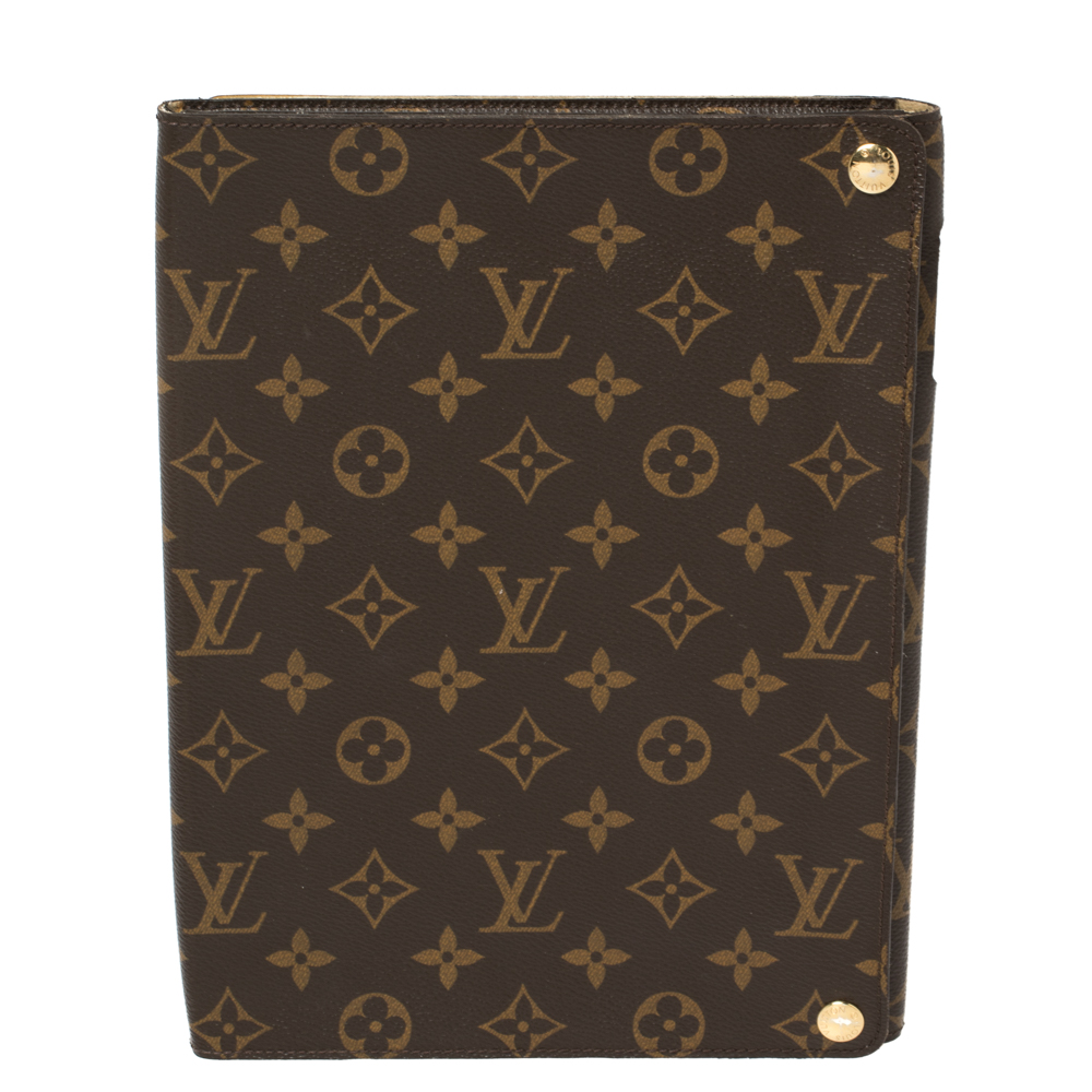 Louis Vuitton Brown Monogram Canvas Foldable iPad Case female