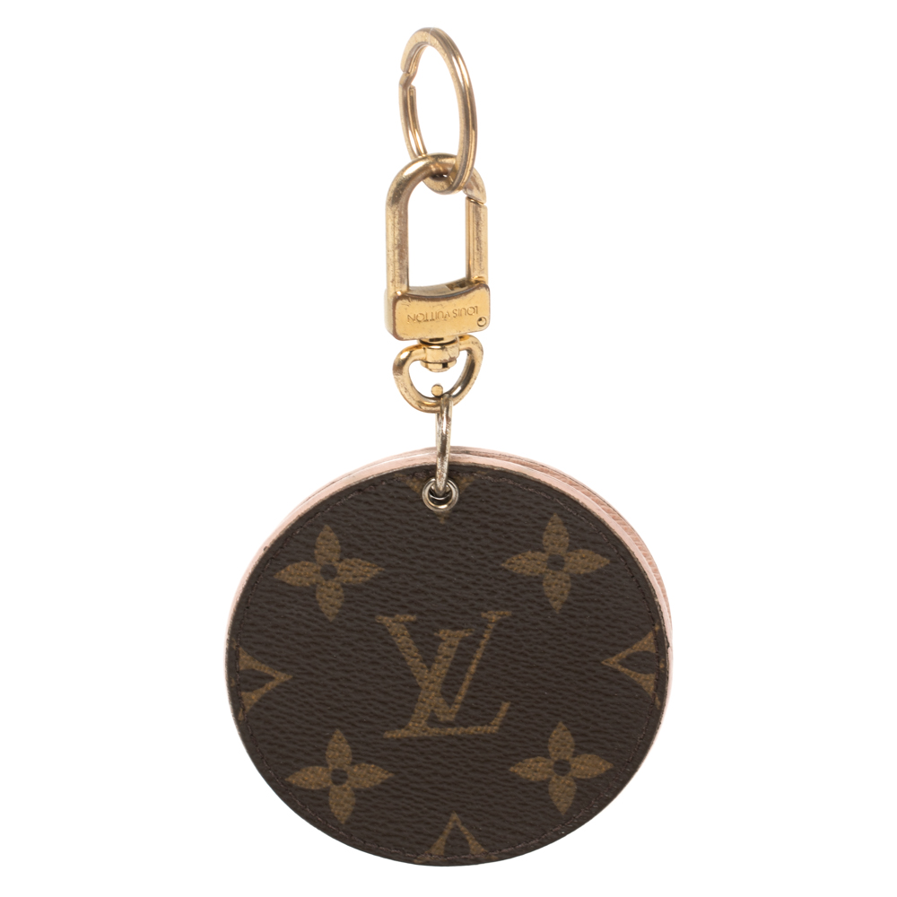 Louis Vuitton Brown Monogram & Rose Ballerine Canvas Mirror Keyring/ Bag Charm