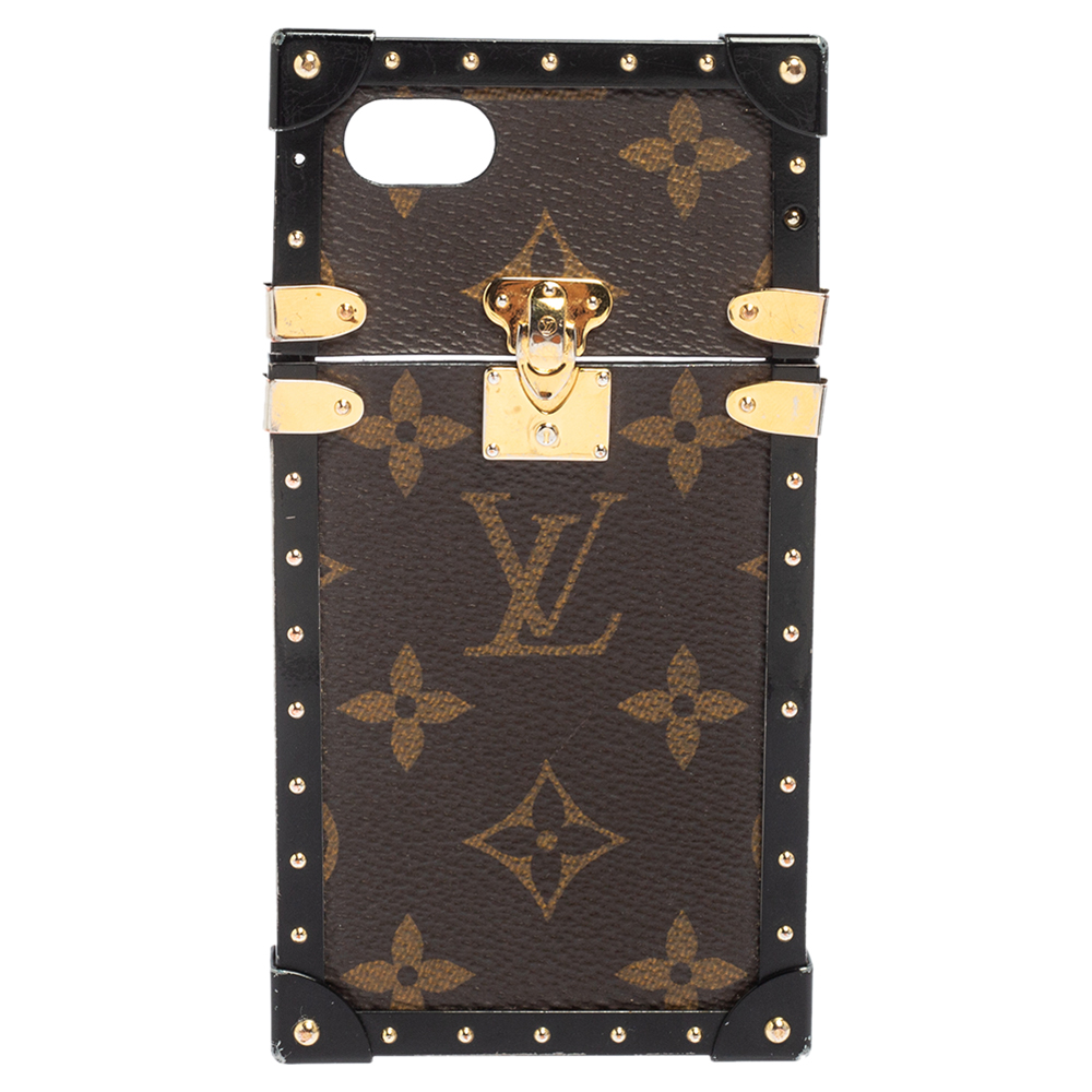 Louis Vuitton Monogram Canvas Eye Trunk iPhone 7 Case female Brown