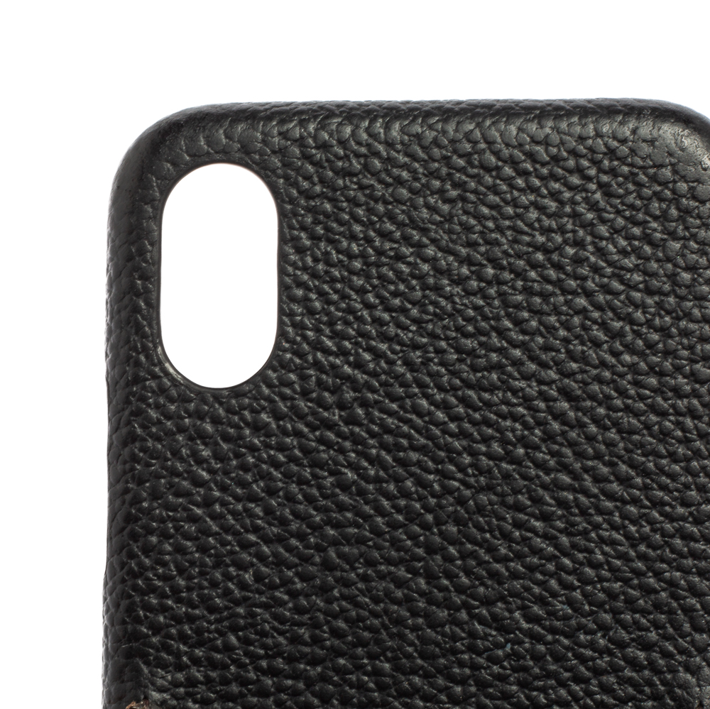 Louis Vuitton Black Leather And Monogram Canvas Bumper IPhone X/XS Cover