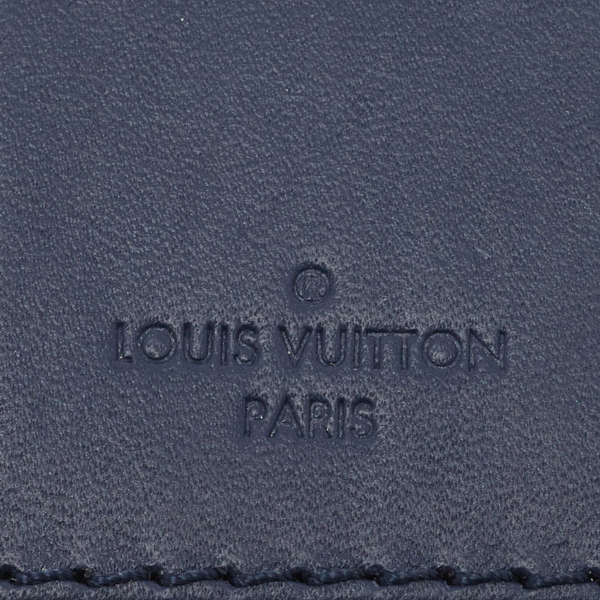Louis Vuitton Navy Blue Leather Luggage Name Tag