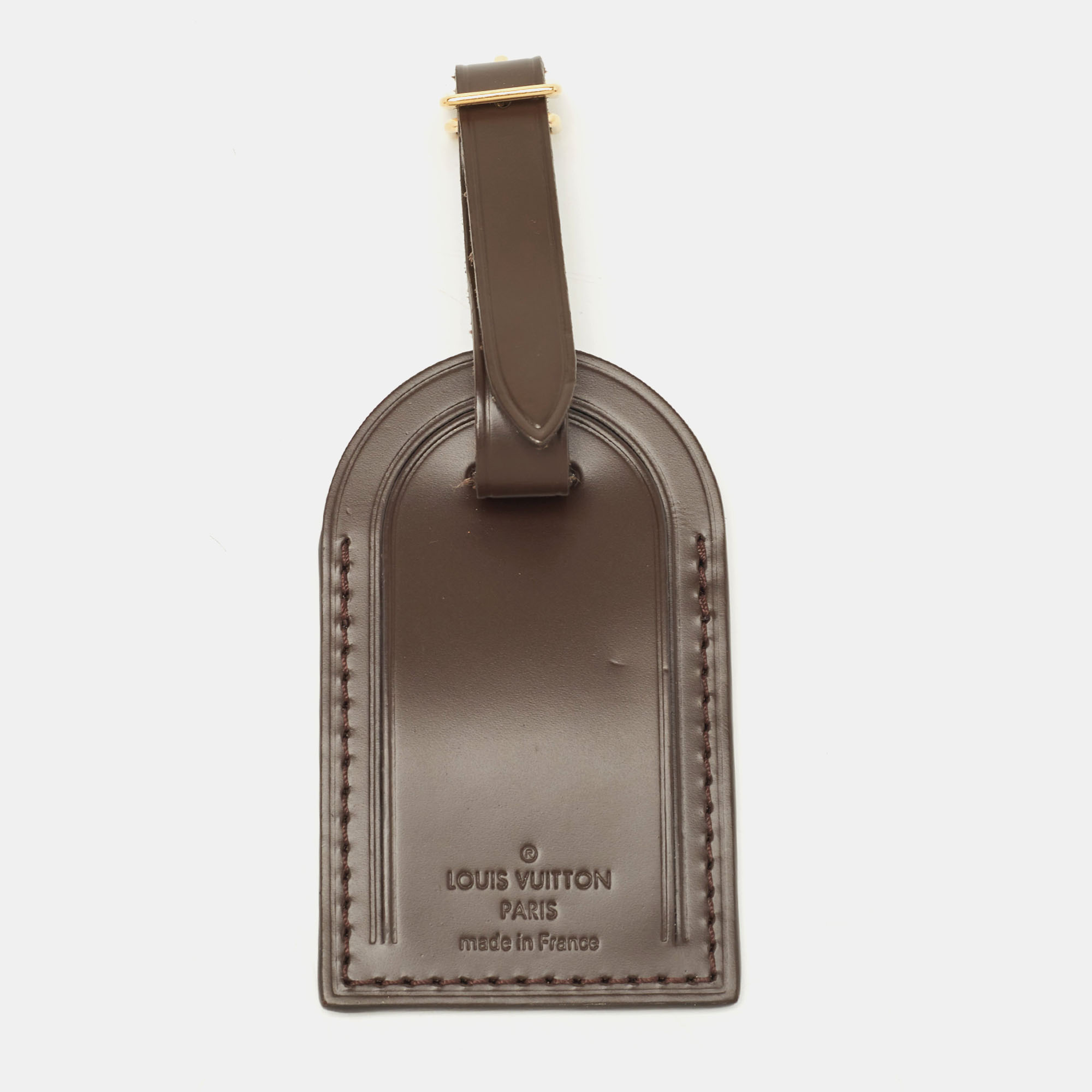 Louis Vuitton Dark Brown Leather Luggage Name Tag