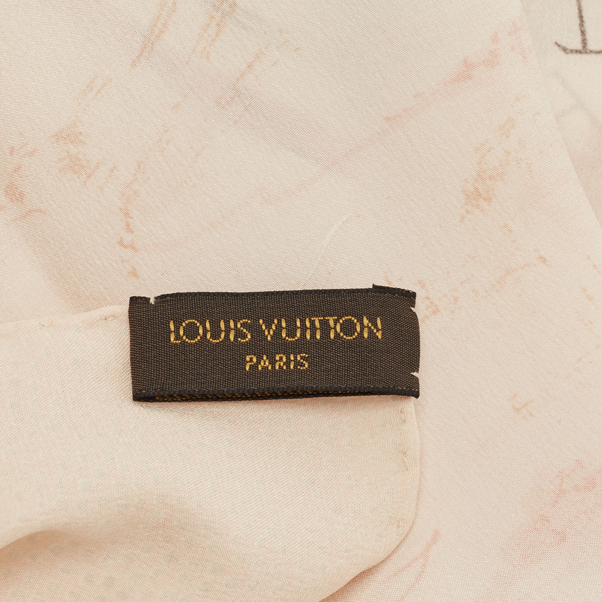Louis Vuitton Cream Les Decors Parisiens Au XIX Siecle Silk Stole