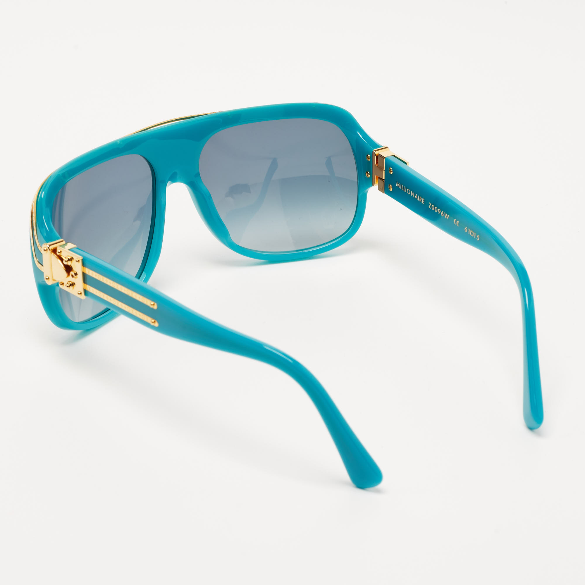 Louis Vuitton Teal Z0096W Gold Plated Millionaire Gradient Square Sunglasses