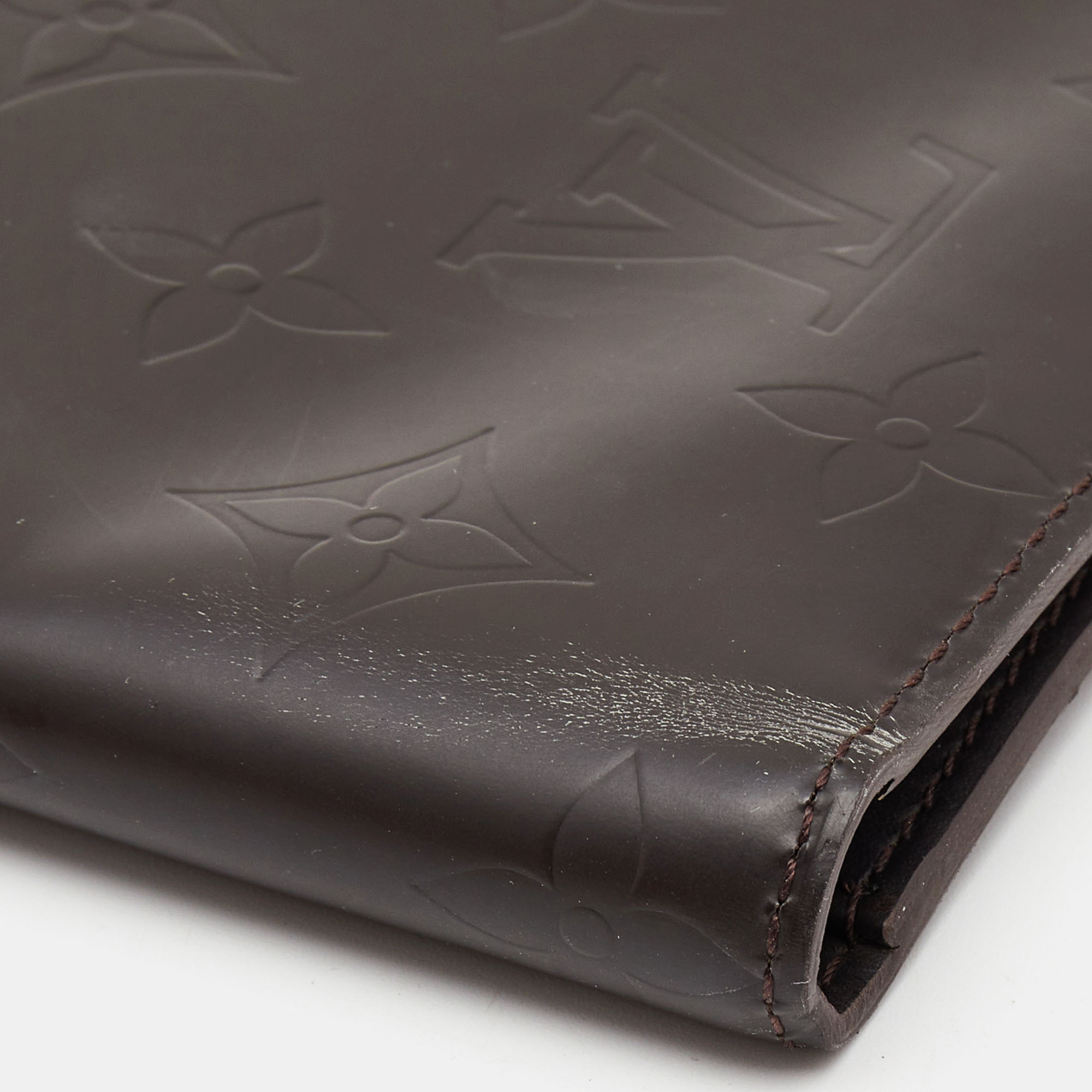 Louis Vuitton Dark Brown Monogram Matte Leather Bifold Wallet Organizer