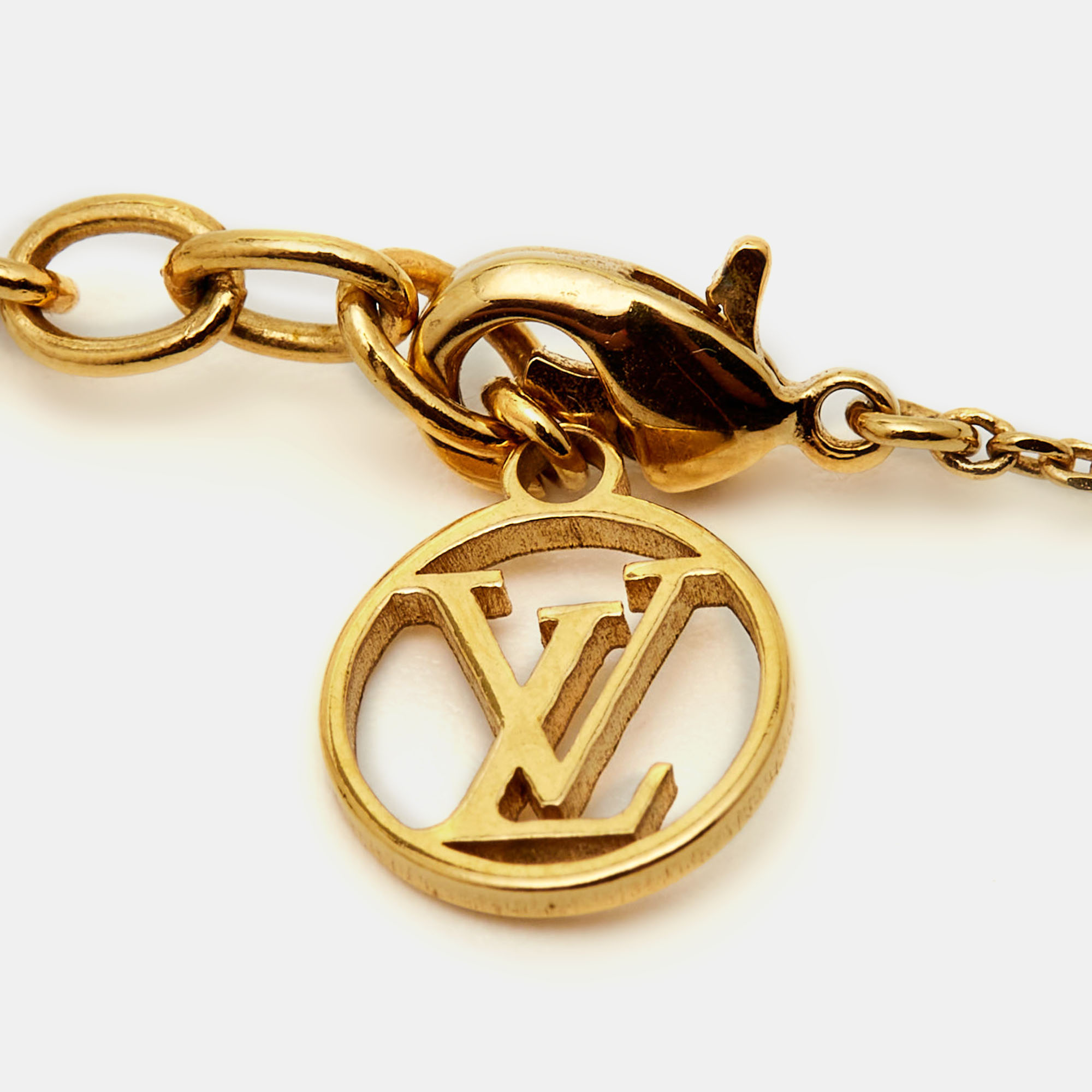Louis Vuitton  LV & Me Crystals Letter H Gold Tone Neckalce