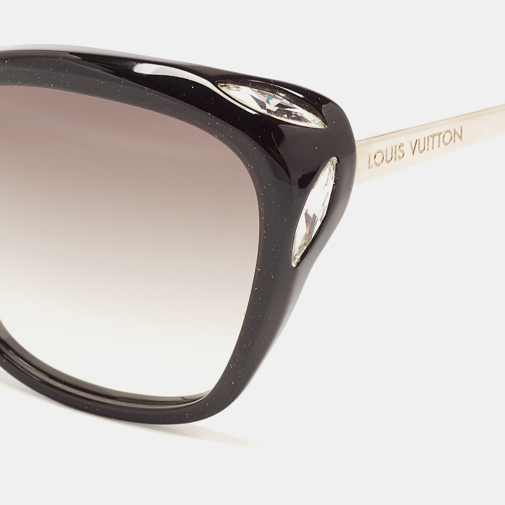 Louis Vuitton Black Gradient Z0760E Crystals Square Sunglasses