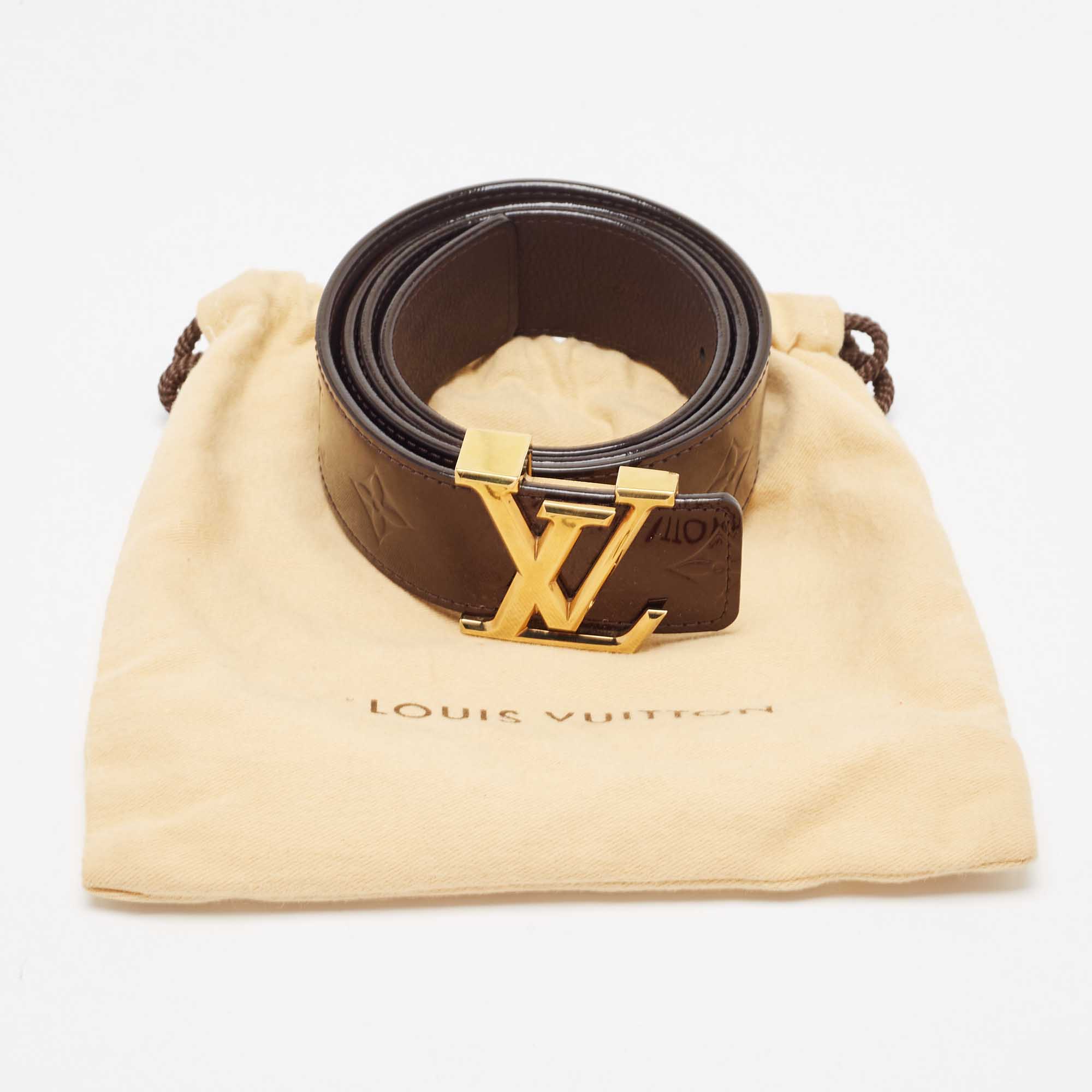 Louis Vuitton Amarante Vernis Leather LV Initiales Waist Belt 90 CM