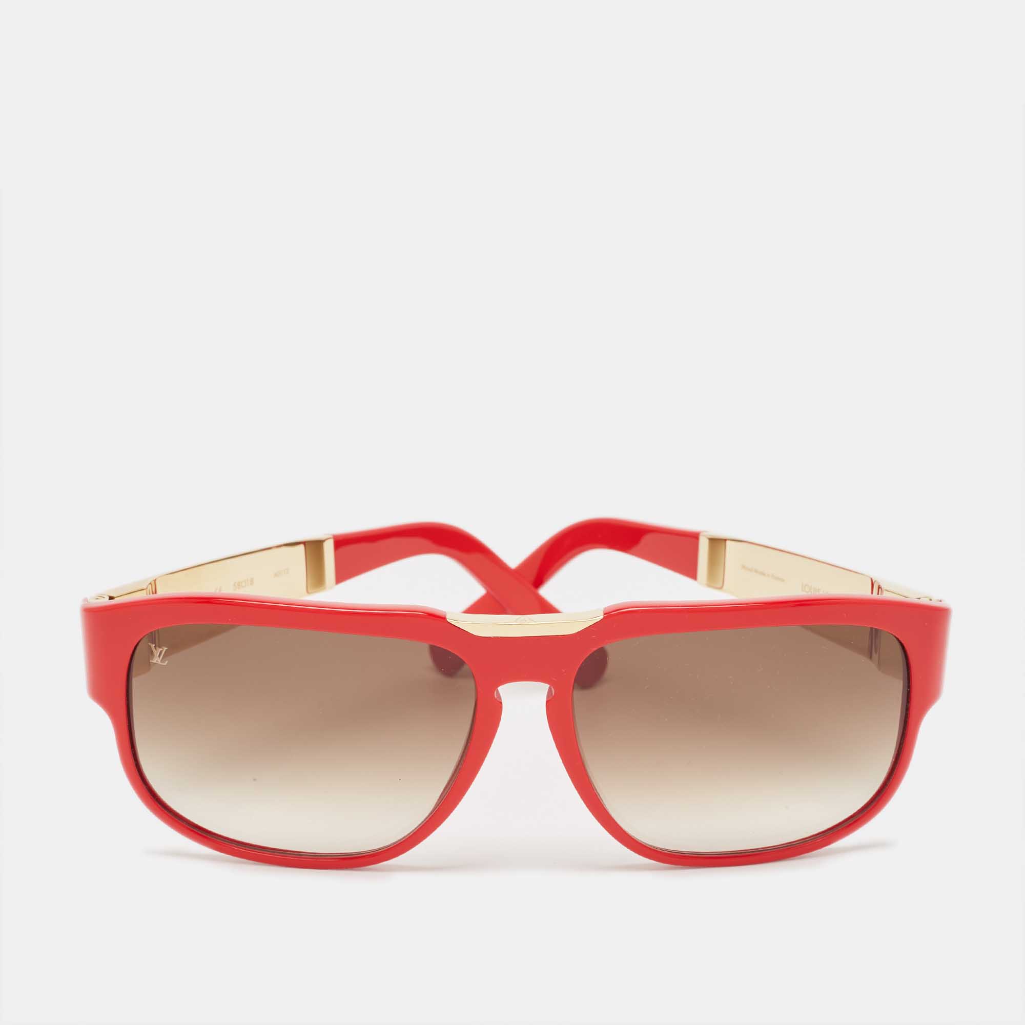 Louis Vuitton Red/Gold Gradient Z0432W Attirance Square Sunglasses