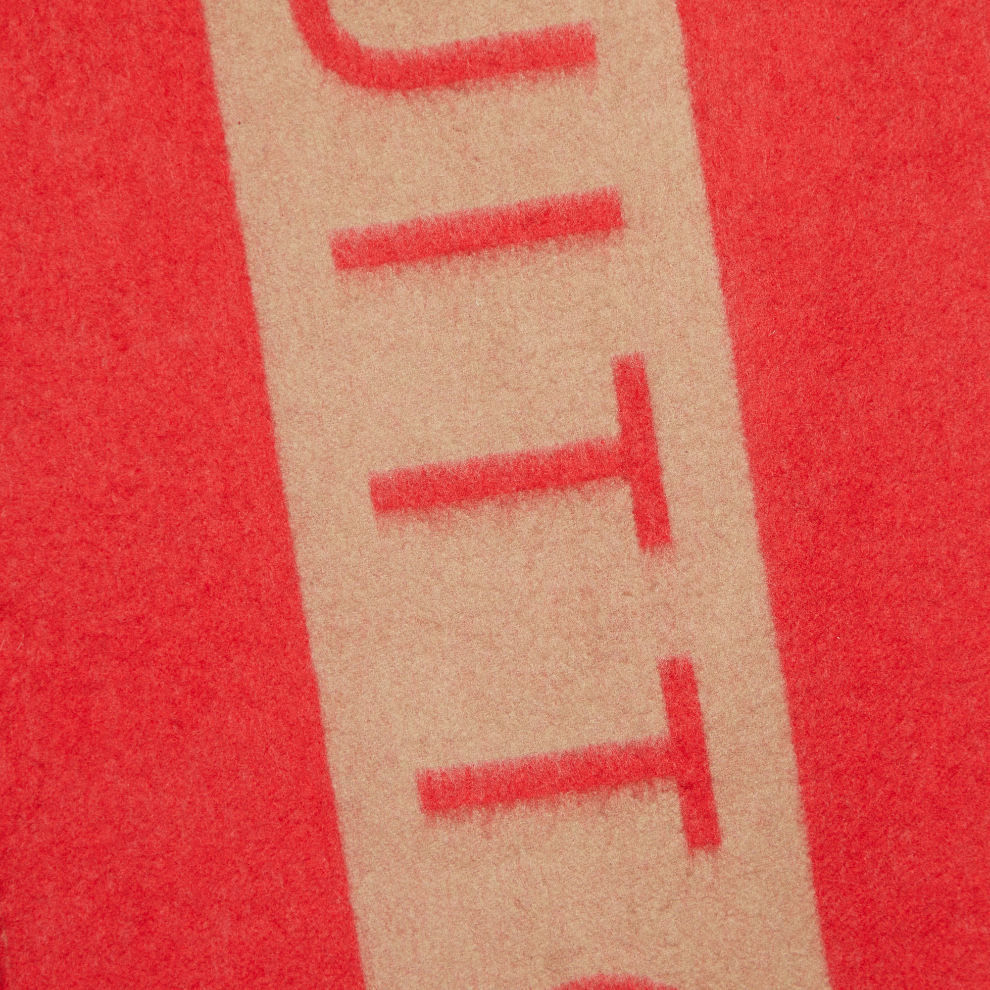 Louis Vuitton Red/Brown Logo Cashmere Baroda Muffler