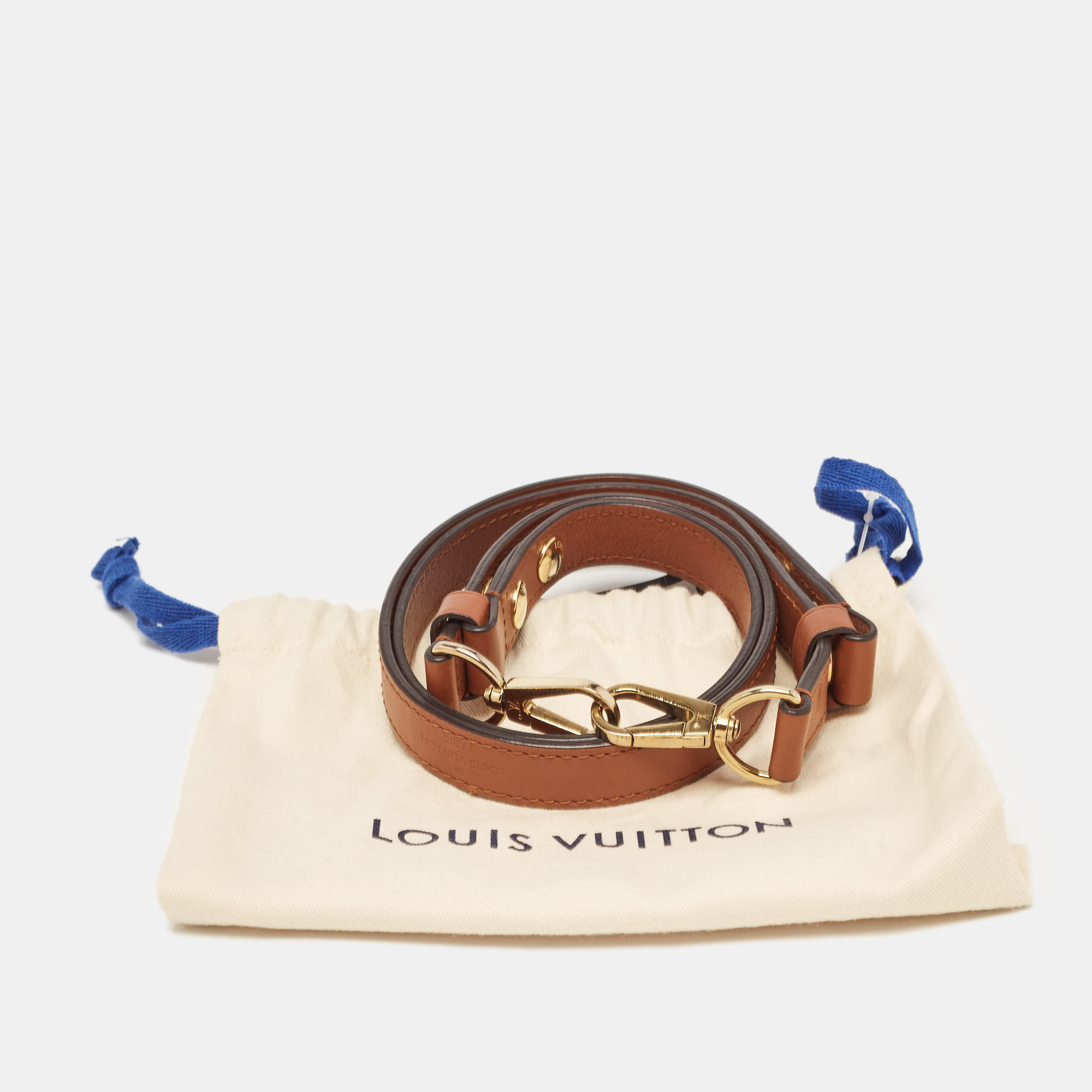 Louis Vuitton Brown Leather Snap Bag Shoulder Strap