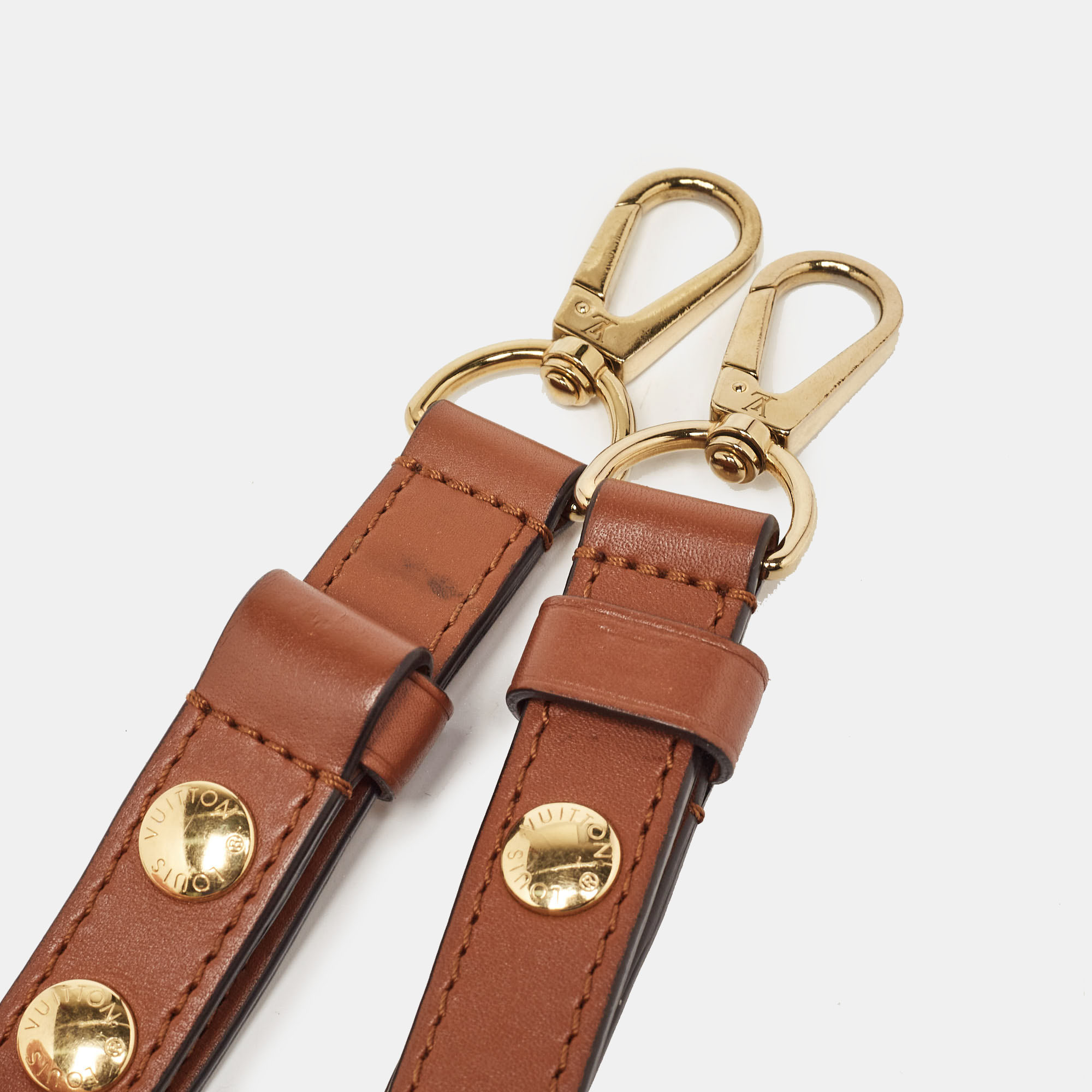 Louis Vuitton Brown Leather Snap Bag Shoulder Strap