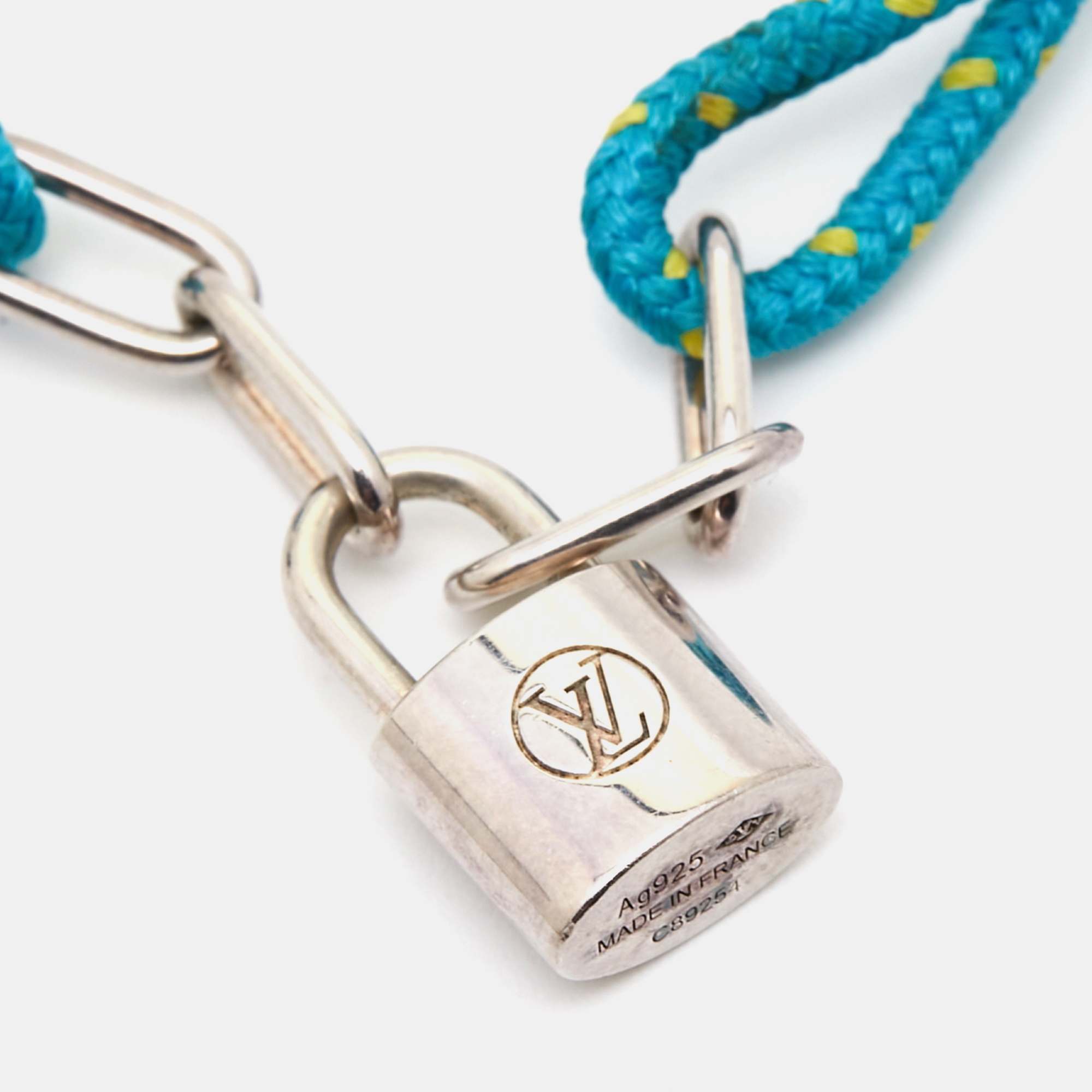 Louis Vuitton Lockit Sterling Silver Cord Bracelet
