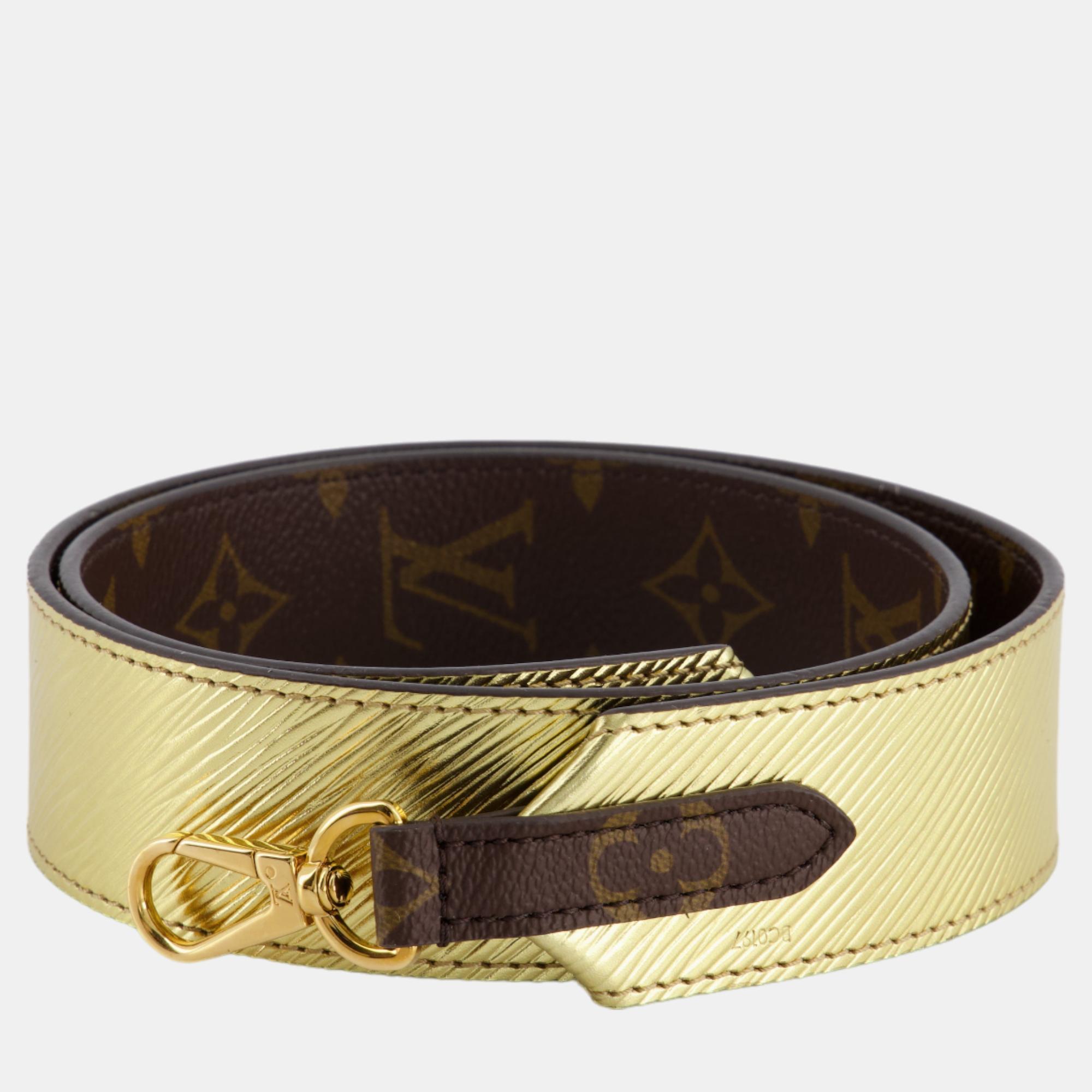 Louis Vuitton Gold And Brown Monogram Bag Strap