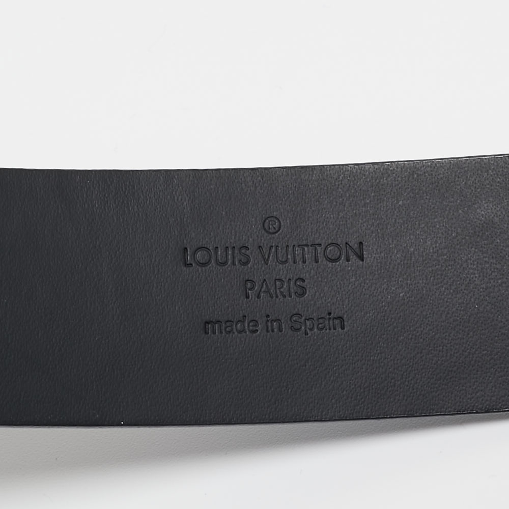 Louis Vuitton Black Leather Anagramme Buckle Belt 95CM