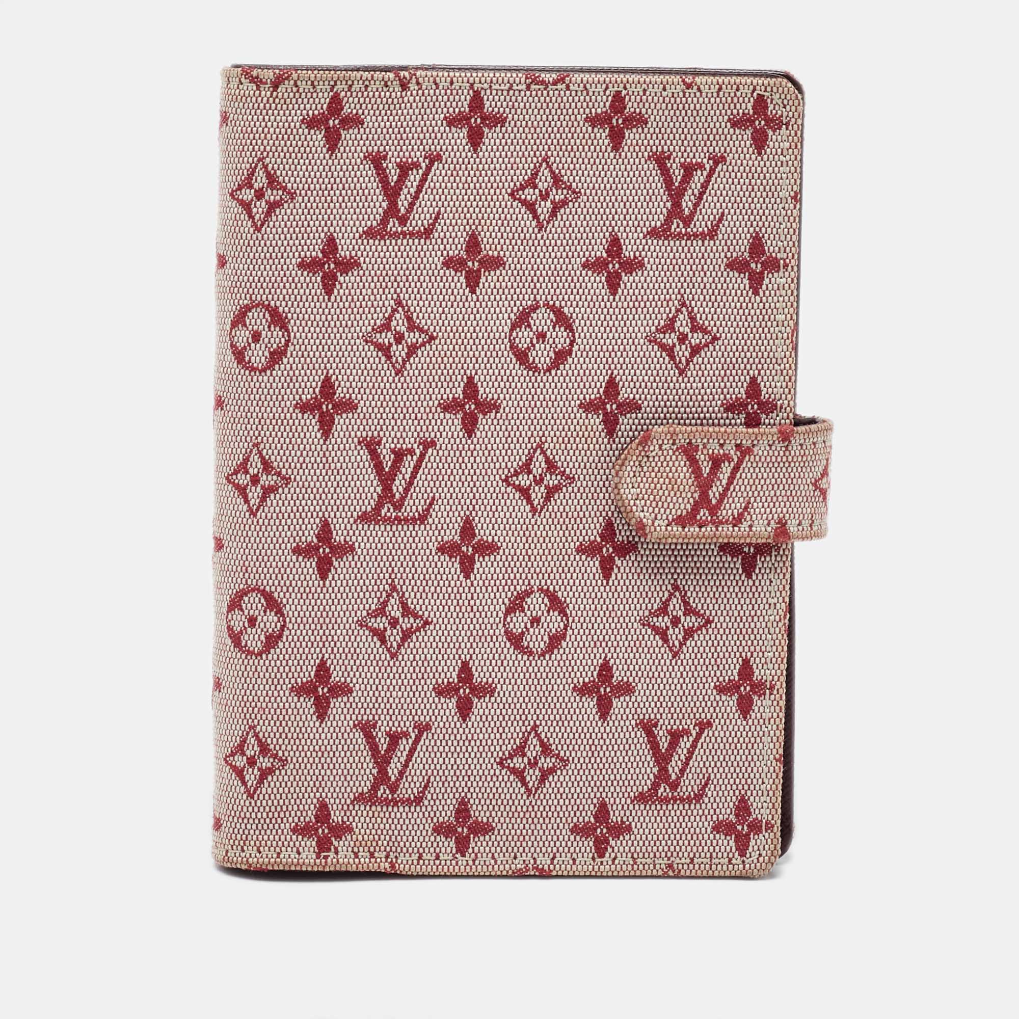 Louis vuitton cherry mini lin canvas small ring agenda pm cover