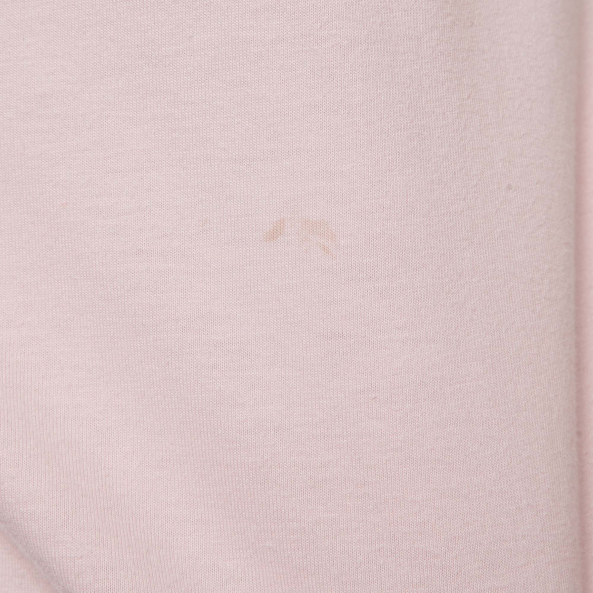 Louis Vuitton Pink Logo Inverted Print Cotton T-Shirt XS