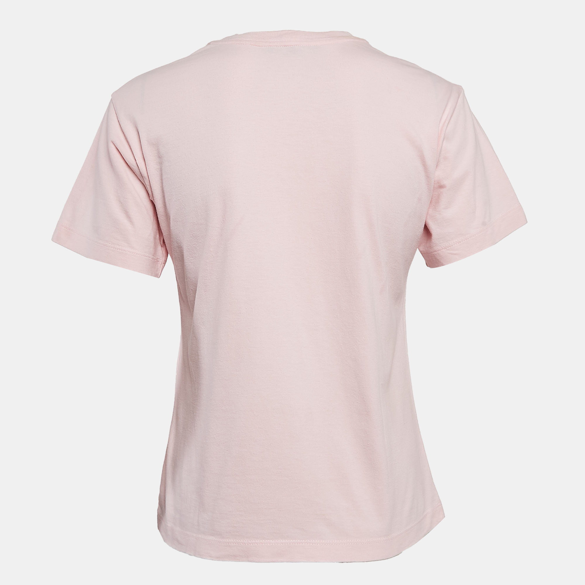 Louis Vuitton Pink Logo Inverted Print Cotton T-Shirt XS