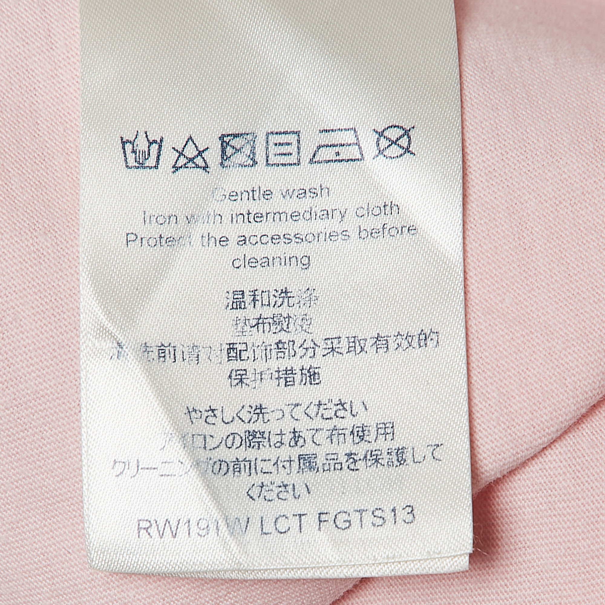 Louis Vuitton Pink Logo Inverted Print Cotton T-Shirt XS