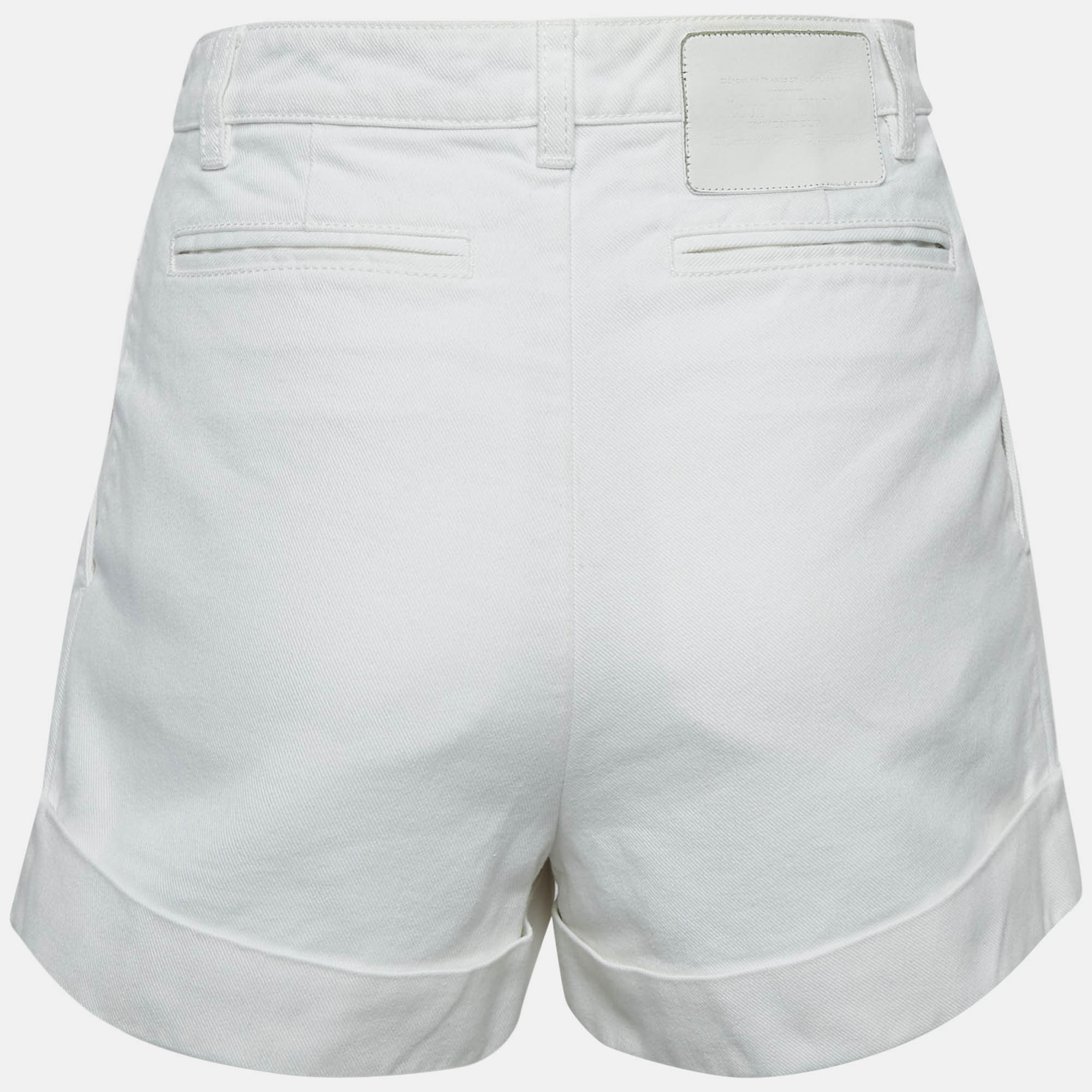 Louis Vuitton White Denim Tapered Shorts S