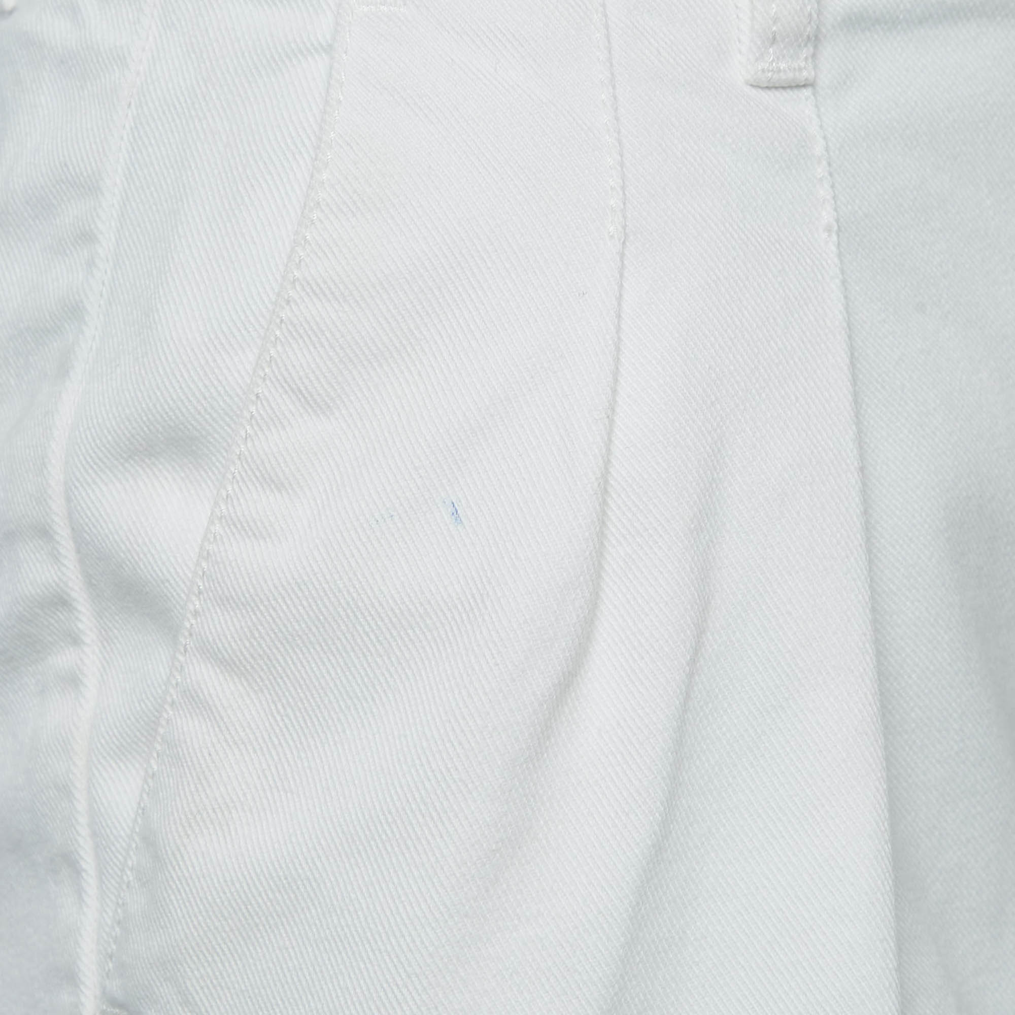 Louis Vuitton White Denim Tapered Shorts S