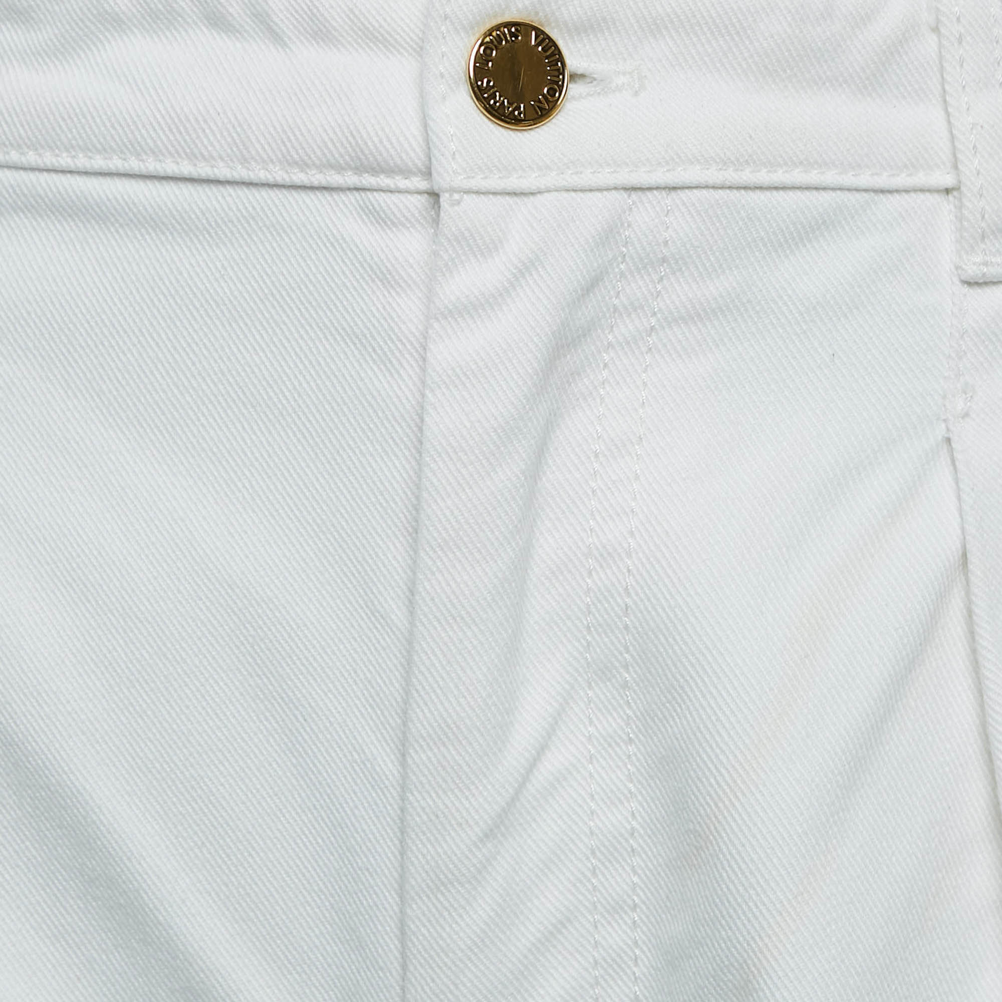 Louis Vuitton White Denim Tapered Shorts S