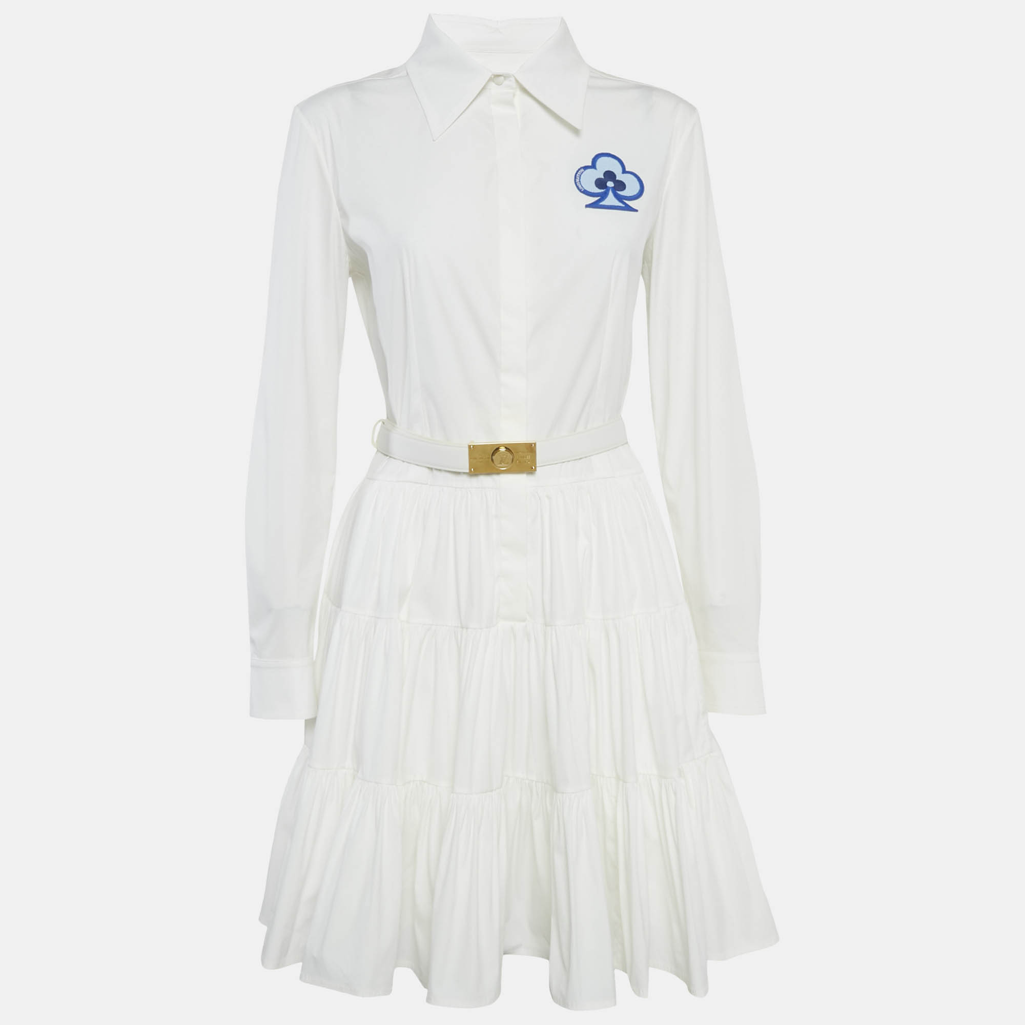 Louis Vuitton White Clove Applique Poplin Tiered Short Dress M
Louis Vuitton White Clove Applique Poplin Tiered Short Dress M