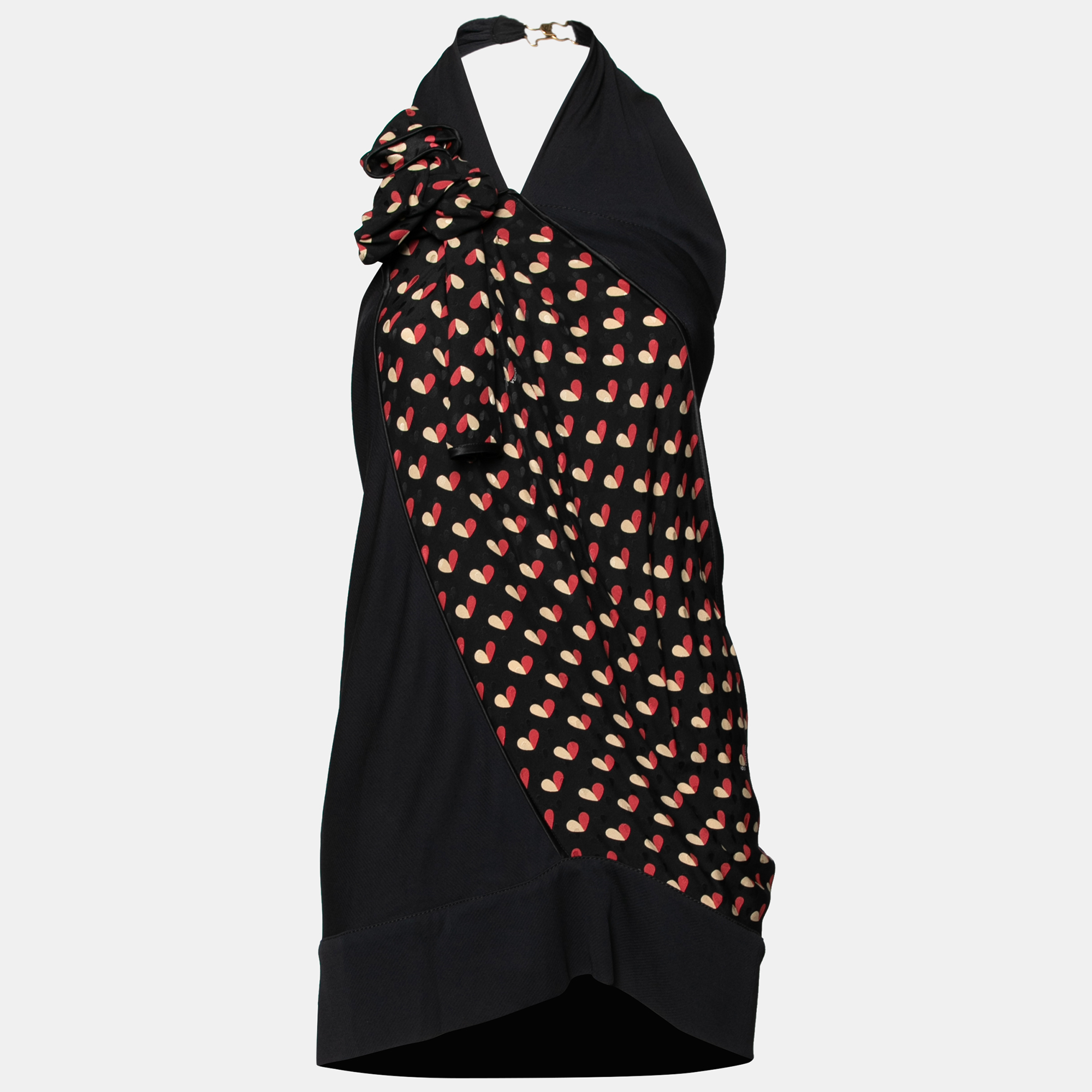 Louis Vuitton Black Heart Printed Crepe Halter Neck Top M
Louis Vuitton Black Heart Printed Crepe Halter Neck Top M