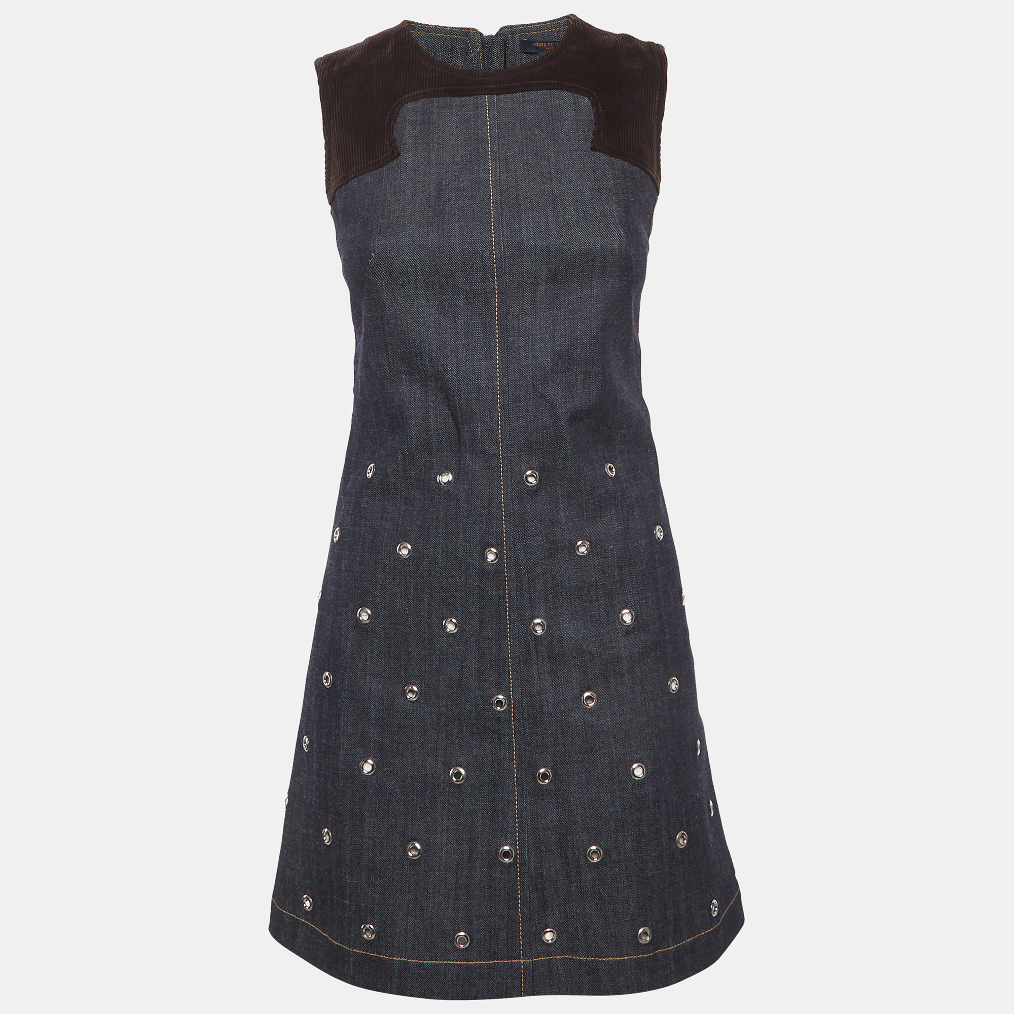 Louis Vuitton Blue Corduroy Trim and Denim Mini Dress S
Louis Vuitton Blue Corduroy Trim and Denim Mini Dress S