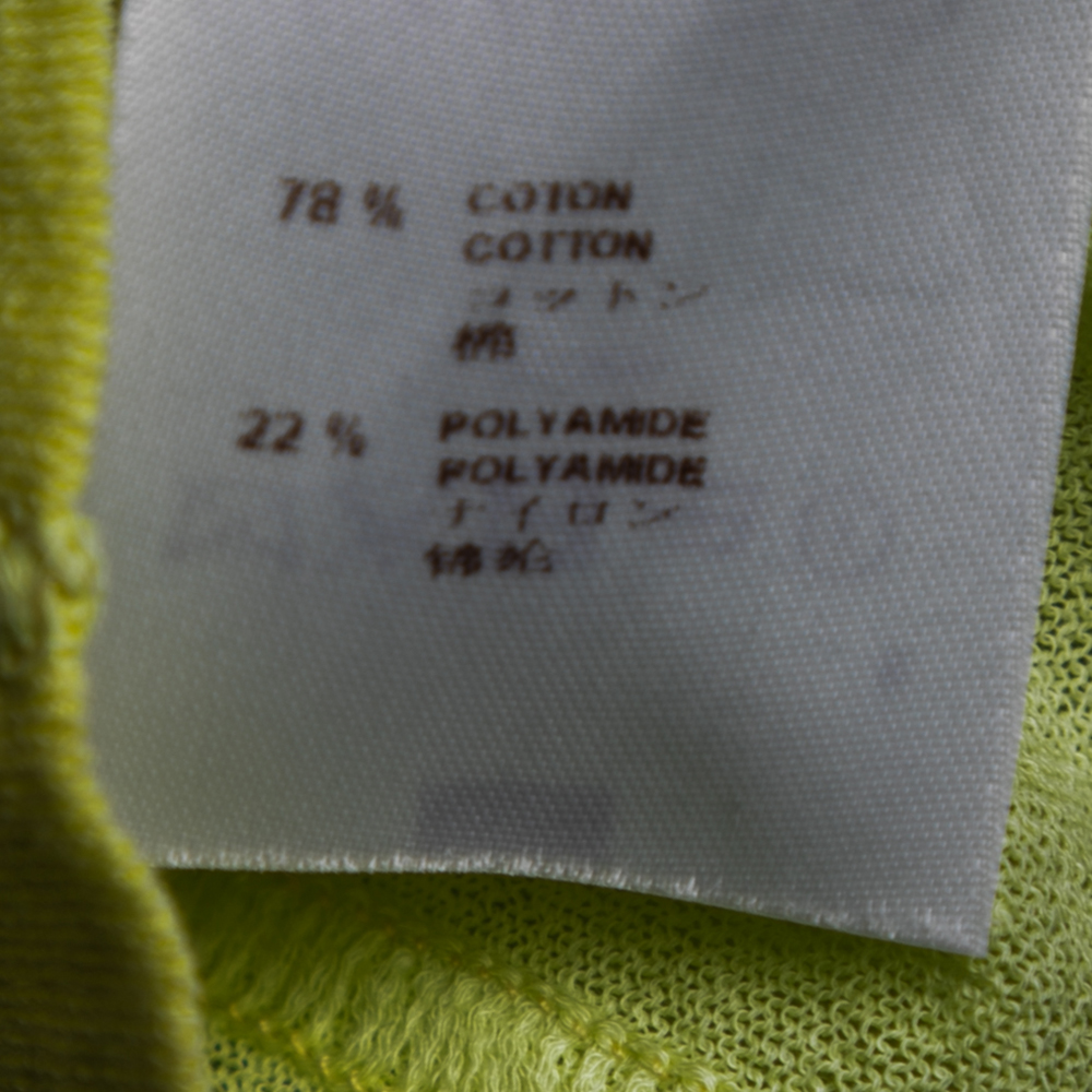 Louis Vuitton Yellow Cotton Knit Round Neck T-Shirt M